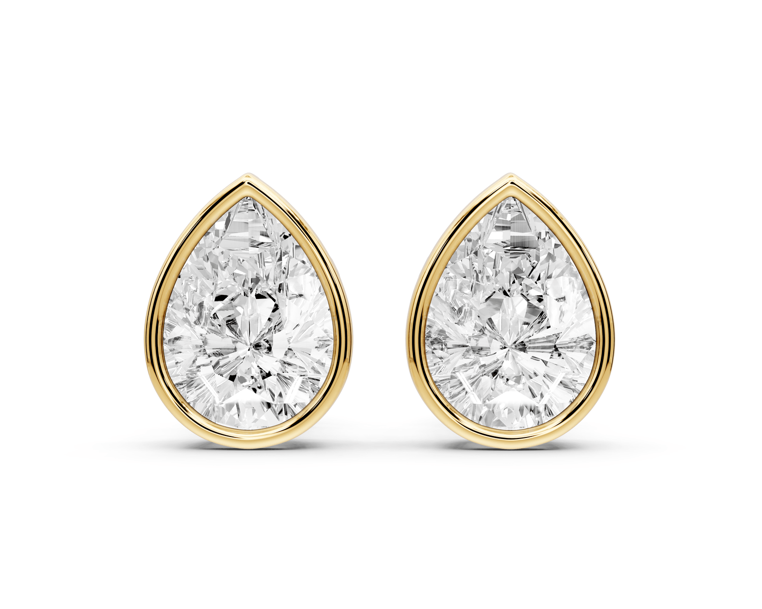 Noa - 4ct 14k yellow gold Pear - Cut Diamond Stud Earrings - Mr. Alex Jewelry