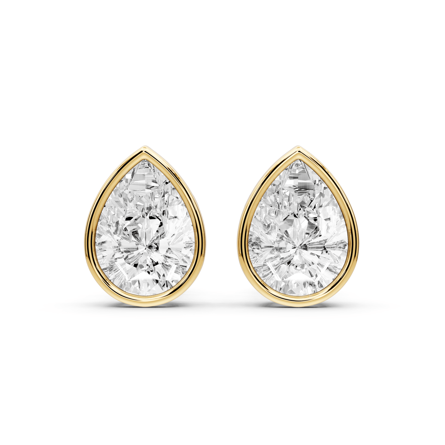 Noa - 4ct 14k yellow gold Pear - Cut Diamond Stud Earrings - Mr. Alex Jewelry