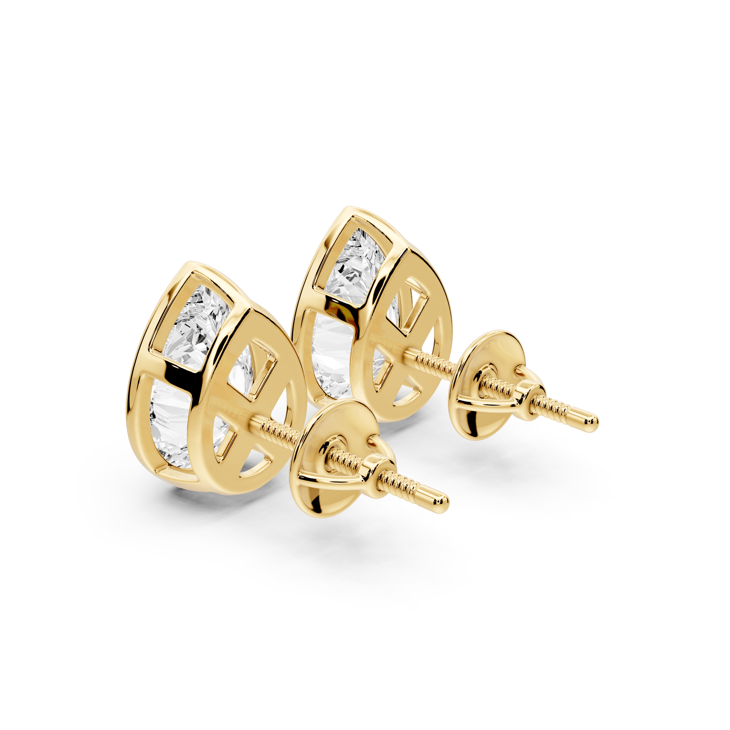 Noa - 4ct 14k yellow gold Pear - Cut Diamond Stud Earrings - Mr. Alex Jewelry