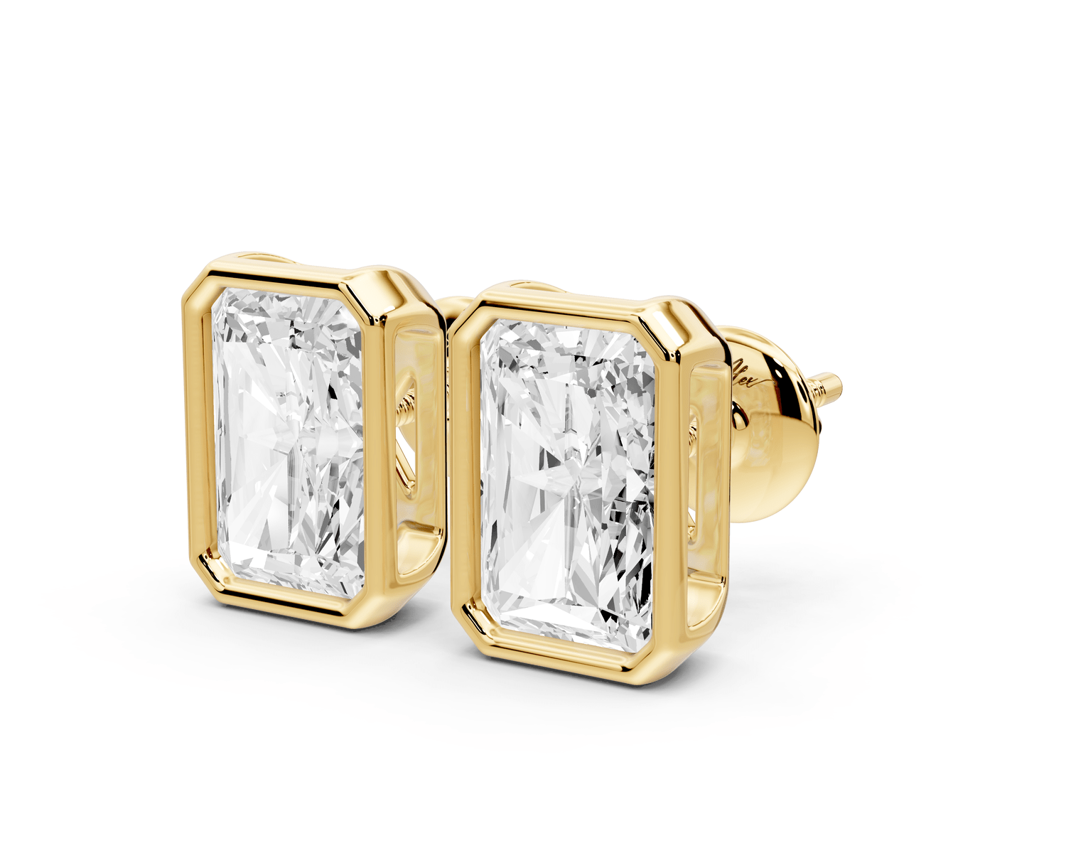 Noa - 4ct 14k yellow gold Radiant - Cut Diamond Stud Earrings - Mr. Alex Jewelry