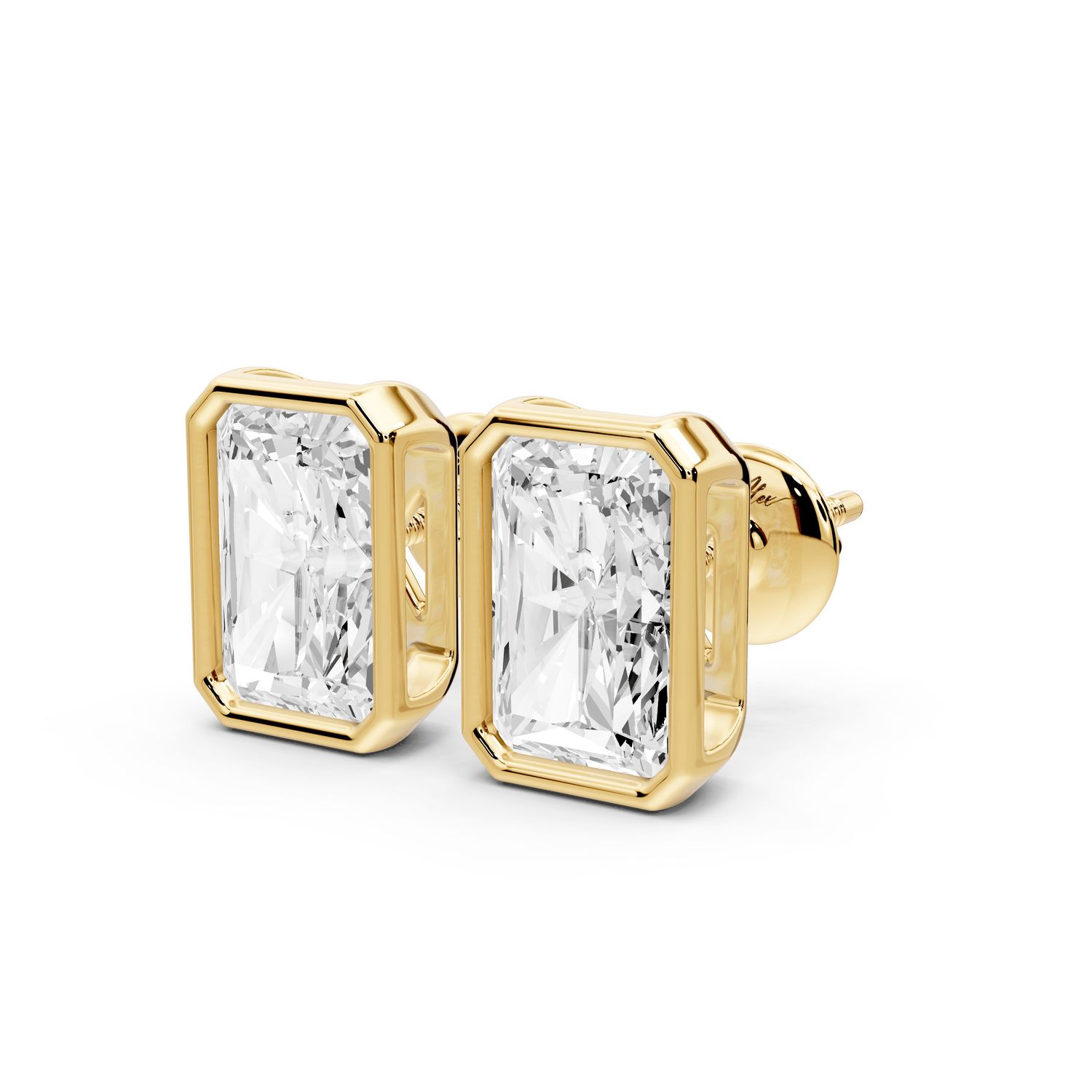 Noa - 4ct 14k yellow gold Radiant - Cut Diamond Stud Earrings - Mr. Alex Jewelry