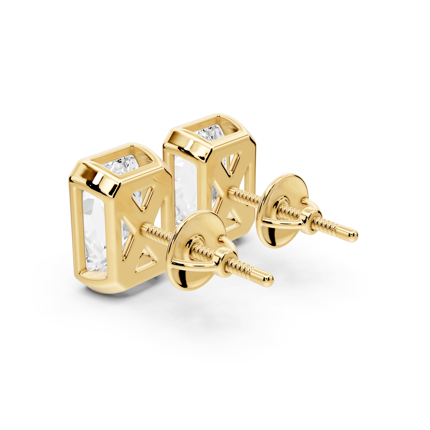 Noa - 4ct 14k yellow gold Radiant - Cut Diamond Stud Earrings - Mr. Alex Jewelry