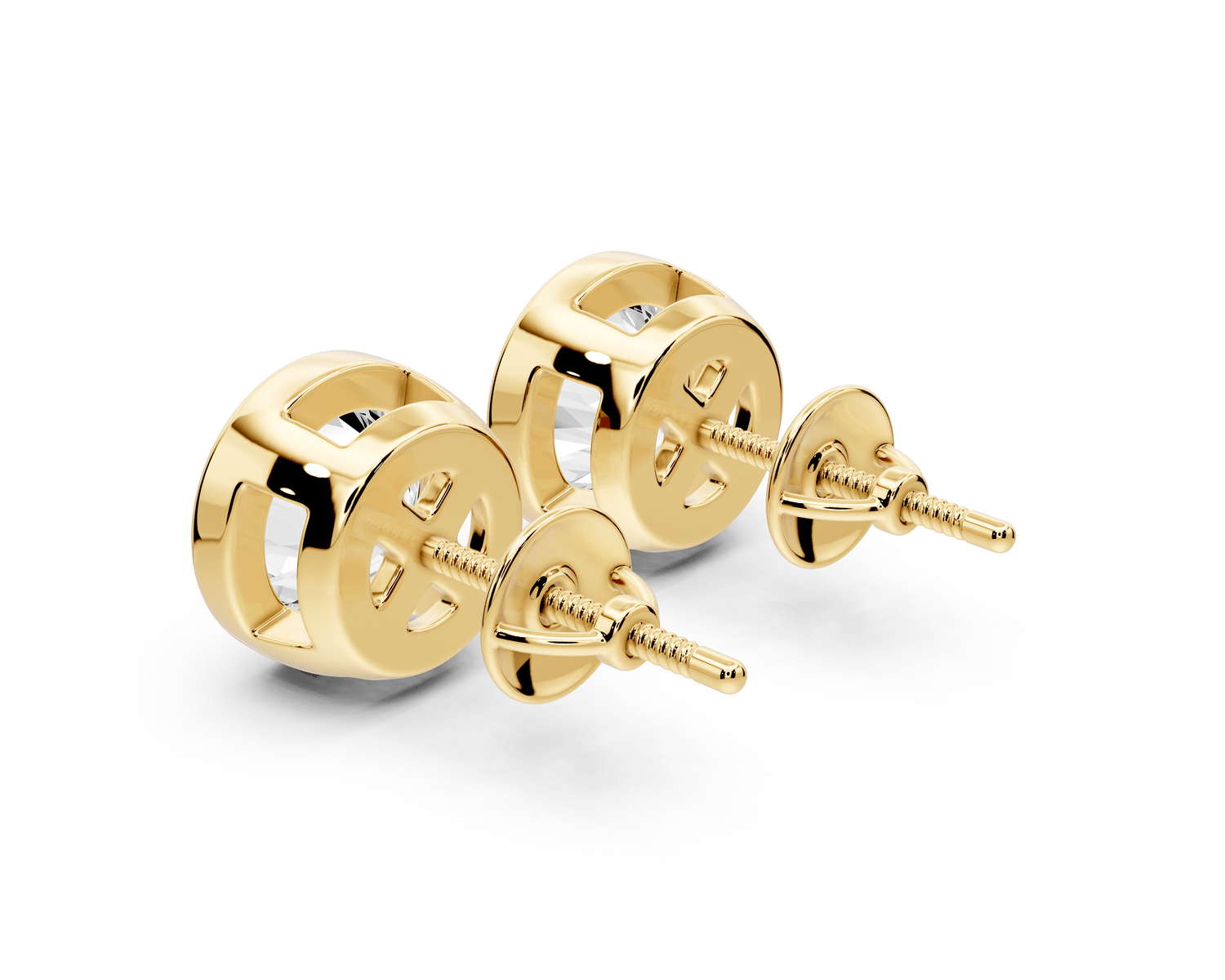 Noa - 4ct 14k yellow gold Round - Cut Diamond Stud Earrings - Mr. Alex Jewelry