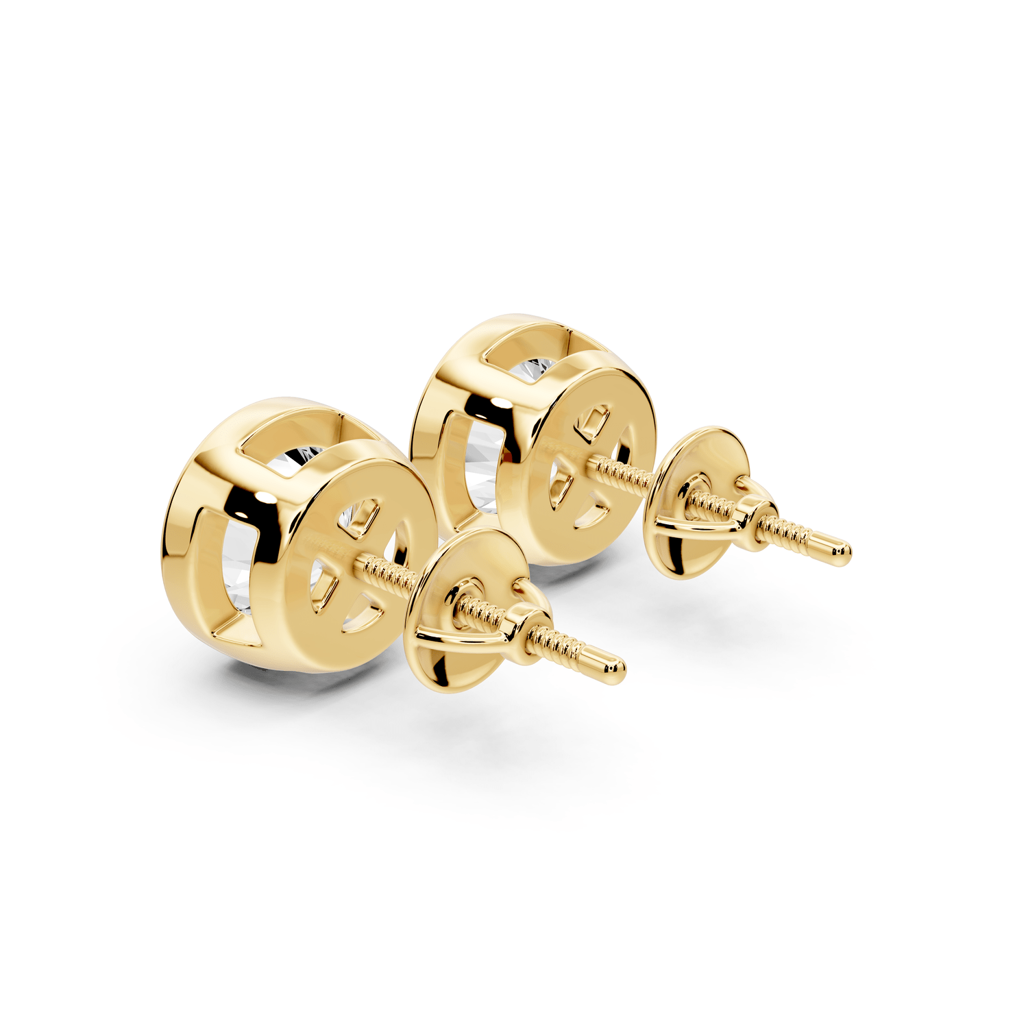 Noa - 4ct 14k yellow gold Round - Cut Diamond Stud Earrings - Mr. Alex Jewelry