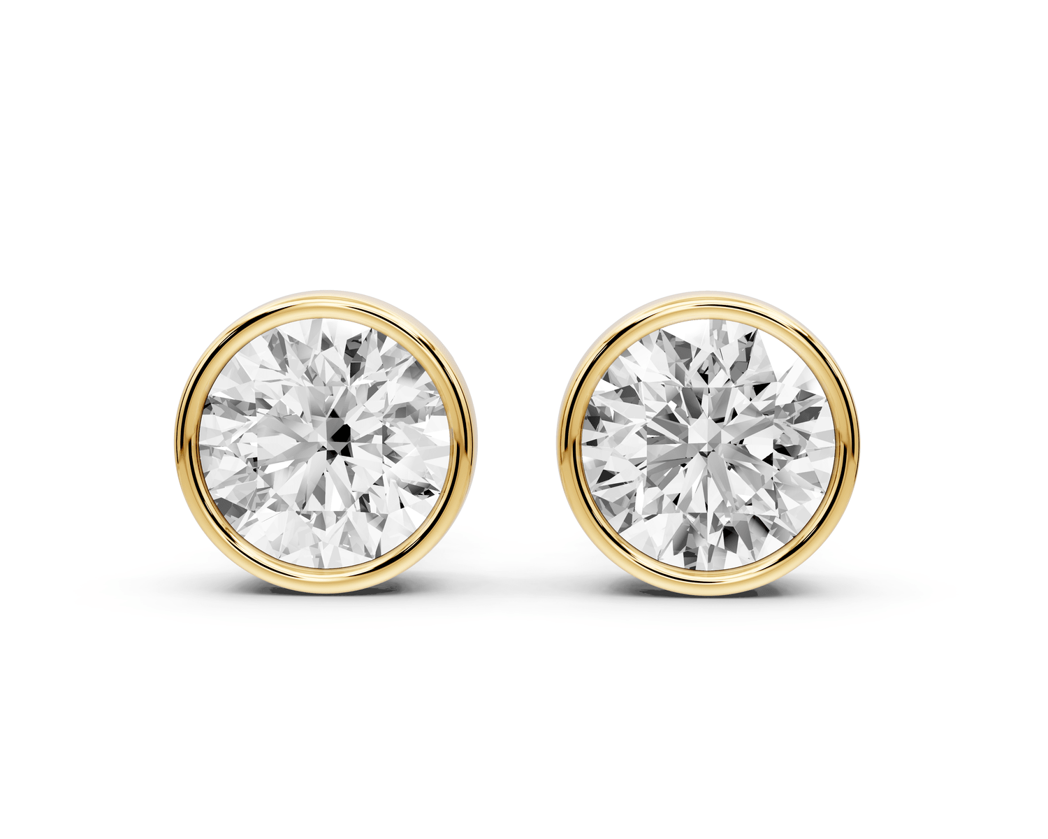 Noa - 4ct 14k yellow gold Round - Cut Diamond Stud Earrings - Mr. Alex Jewelry