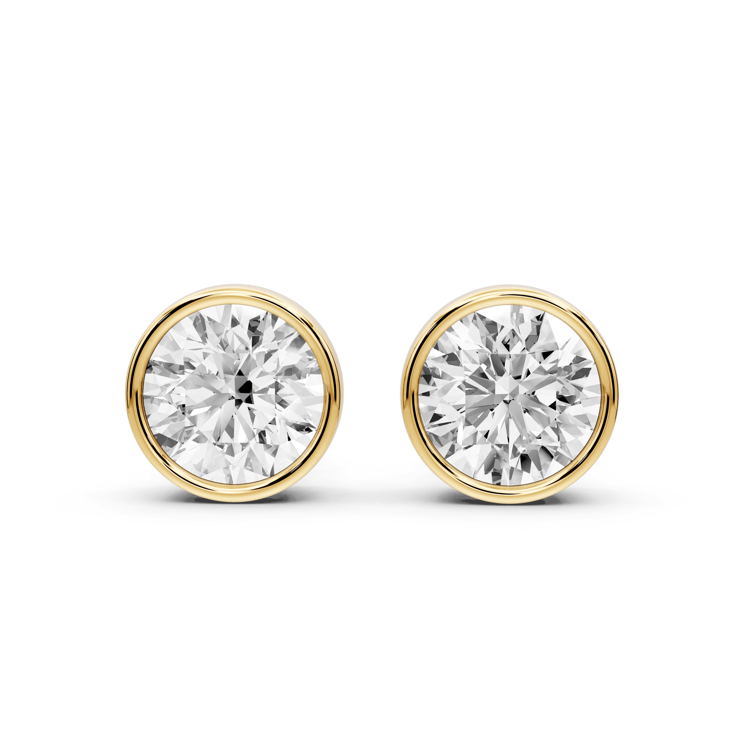 Noa - 4ct 14k yellow gold Round - Cut Diamond Stud Earrings - Mr. Alex Jewelry