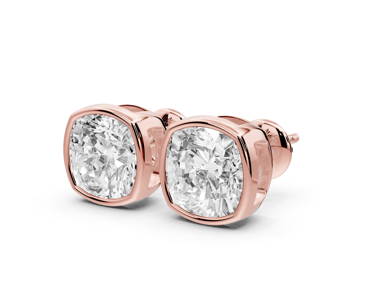 Noa - 5ct 14k rose gold Cushion - Cut Diamond Stud Earrings - Mr. Alex Jewelry