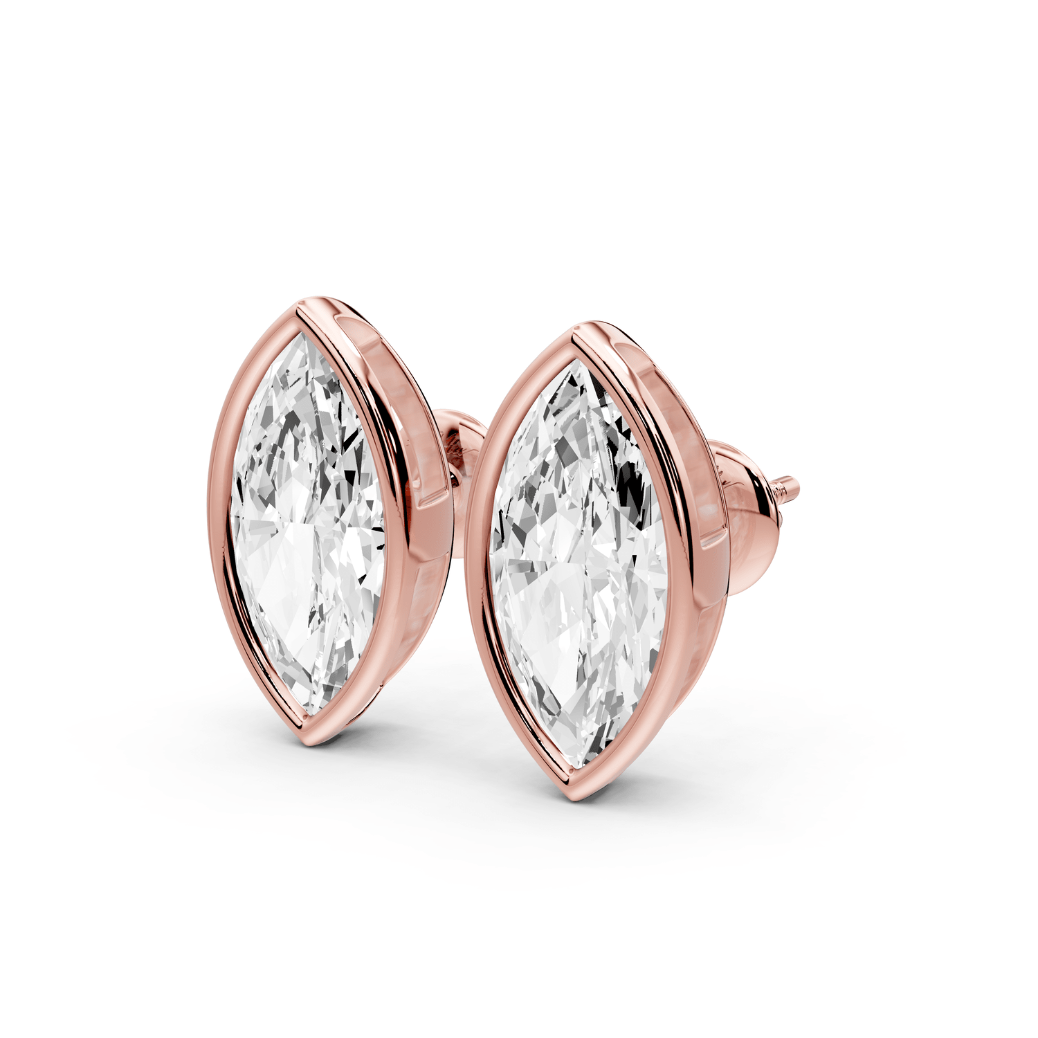 Noa - 5ct 14k rose gold Marquise - Cut Diamond Stud Earrings - Mr. Alex Jewelry