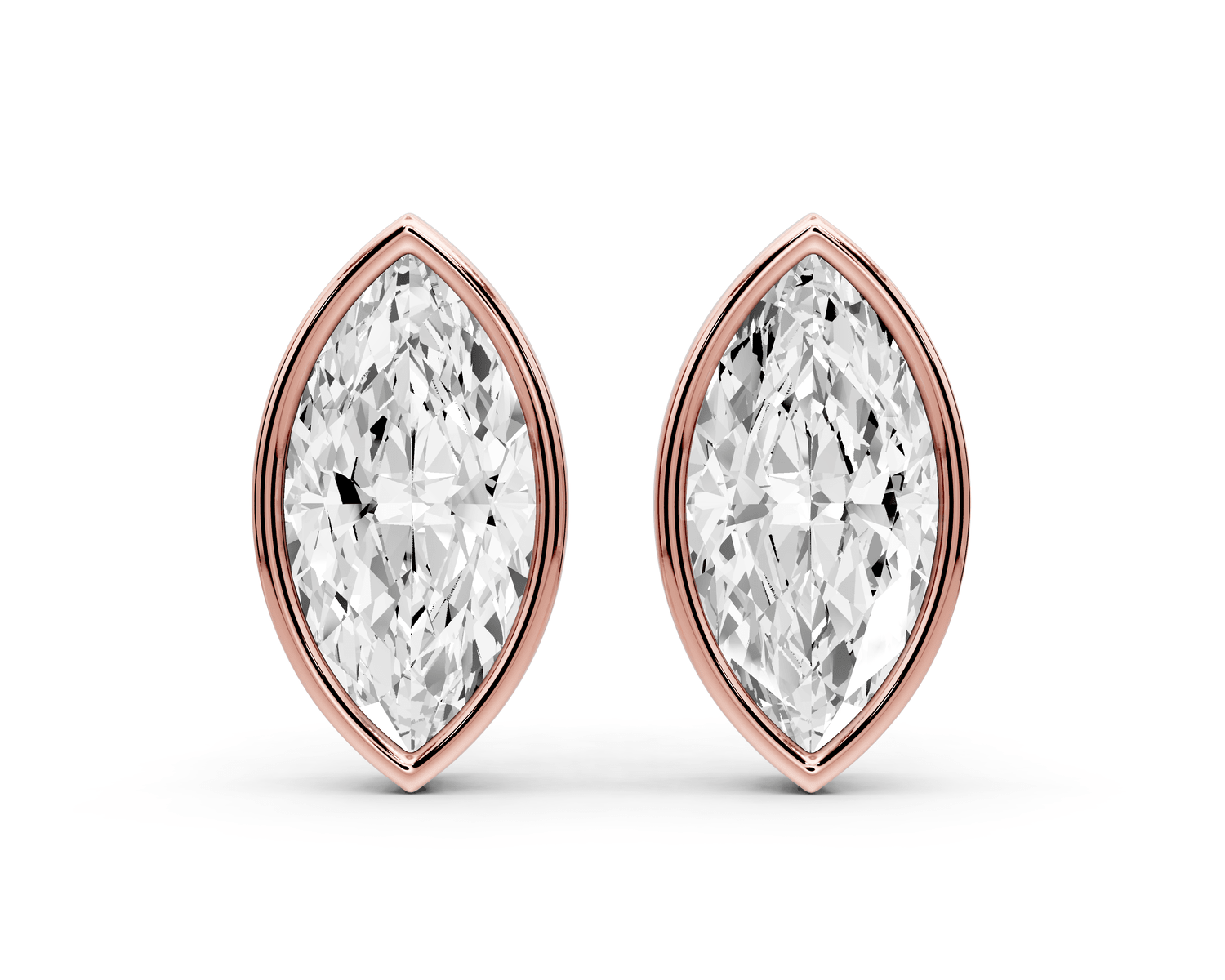 Noa - 5ct 14k rose gold Marquise - Cut Diamond Stud Earrings - Mr. Alex Jewelry