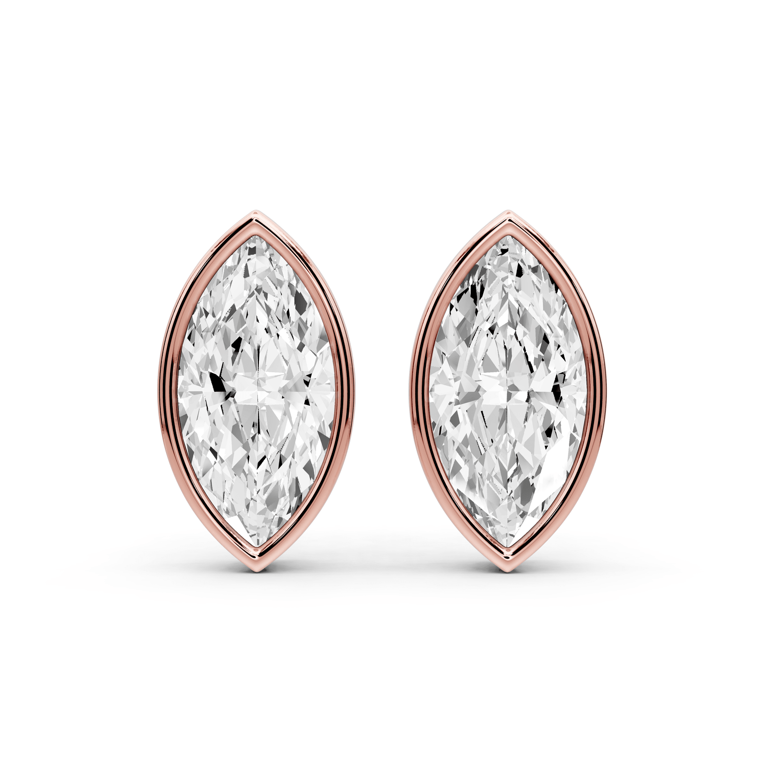 Noa - 5ct 14k rose gold Marquise - Cut Diamond Stud Earrings - Mr. Alex Jewelry
