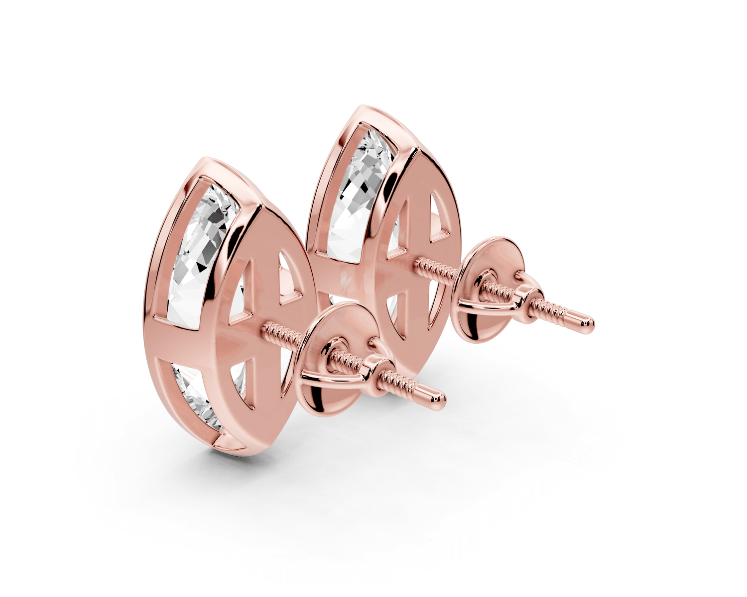 Noa - 5ct 14k rose gold Marquise - Cut Diamond Stud Earrings - Mr. Alex Jewelry