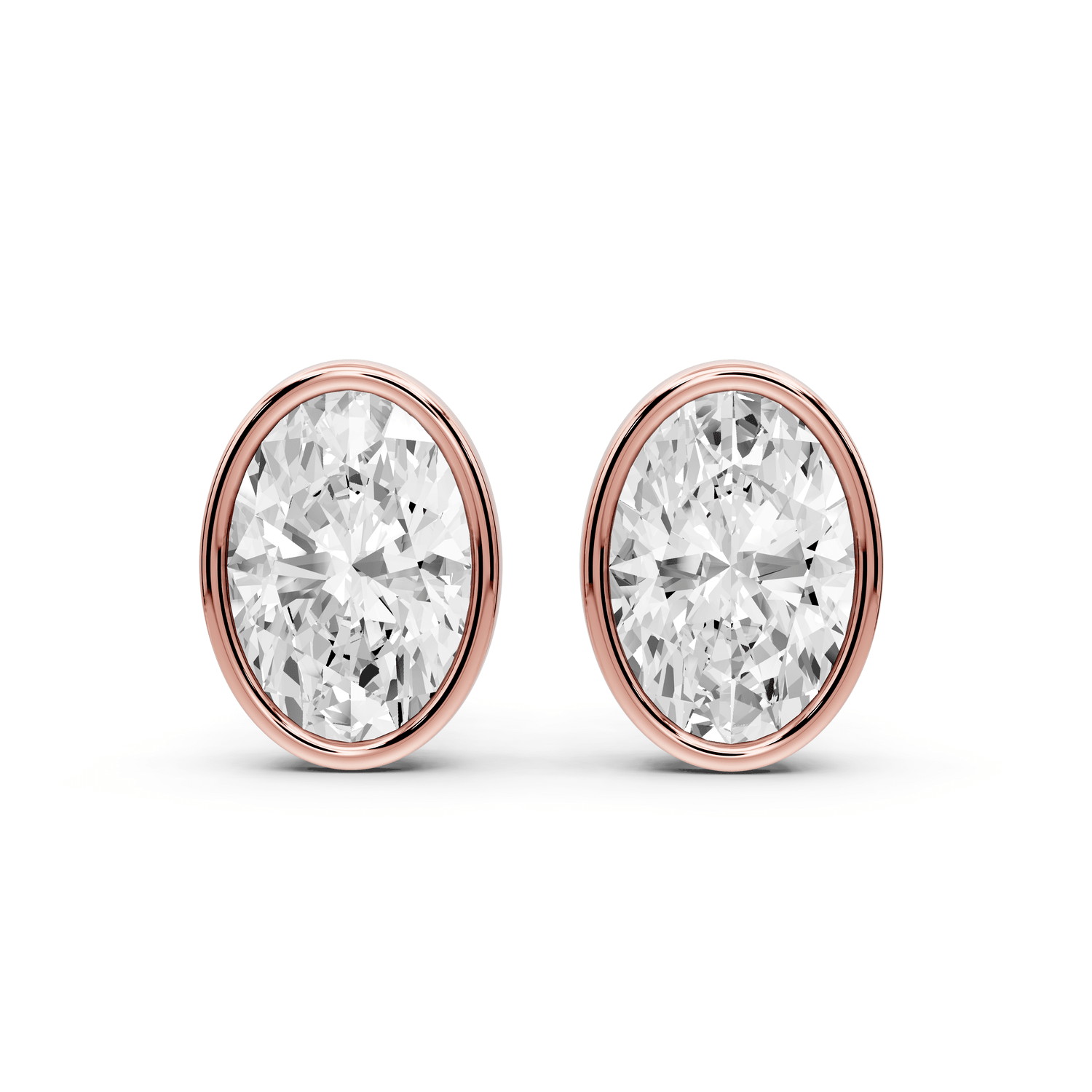 Noa - 5ct 14k rose gold Oval - Cut Diamond Stud Earrings - Mr. Alex Jewelry