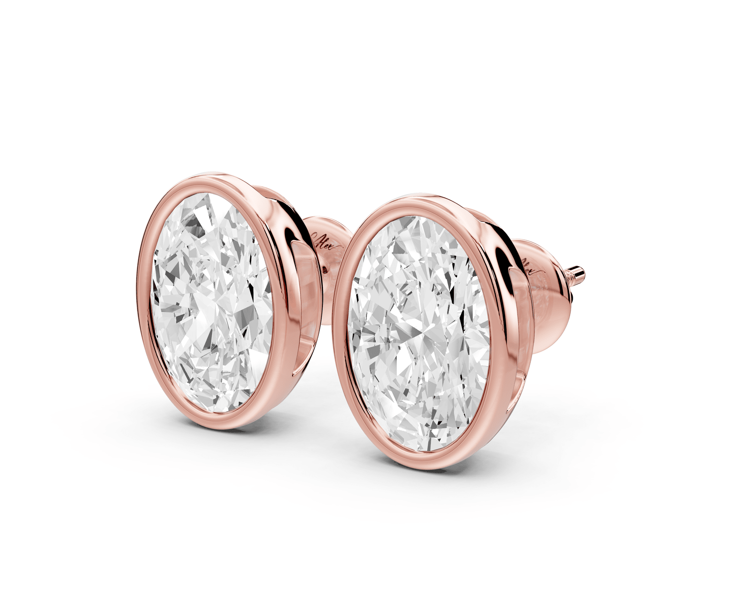Noa - 5ct 14k rose gold Oval - Cut Diamond Stud Earrings - Mr. Alex Jewelry