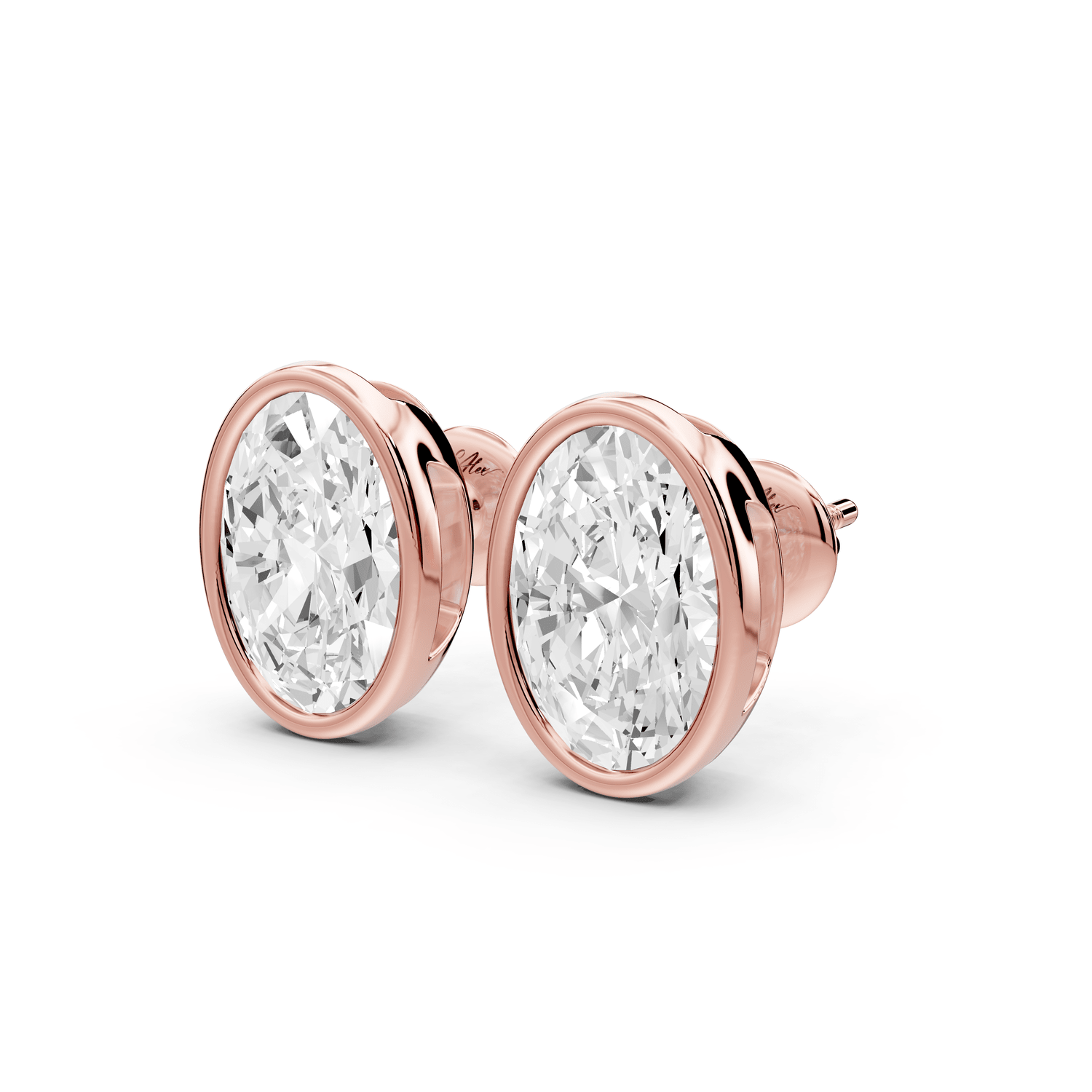 Noa - 5ct 14k rose gold Oval - Cut Diamond Stud Earrings - Mr. Alex Jewelry