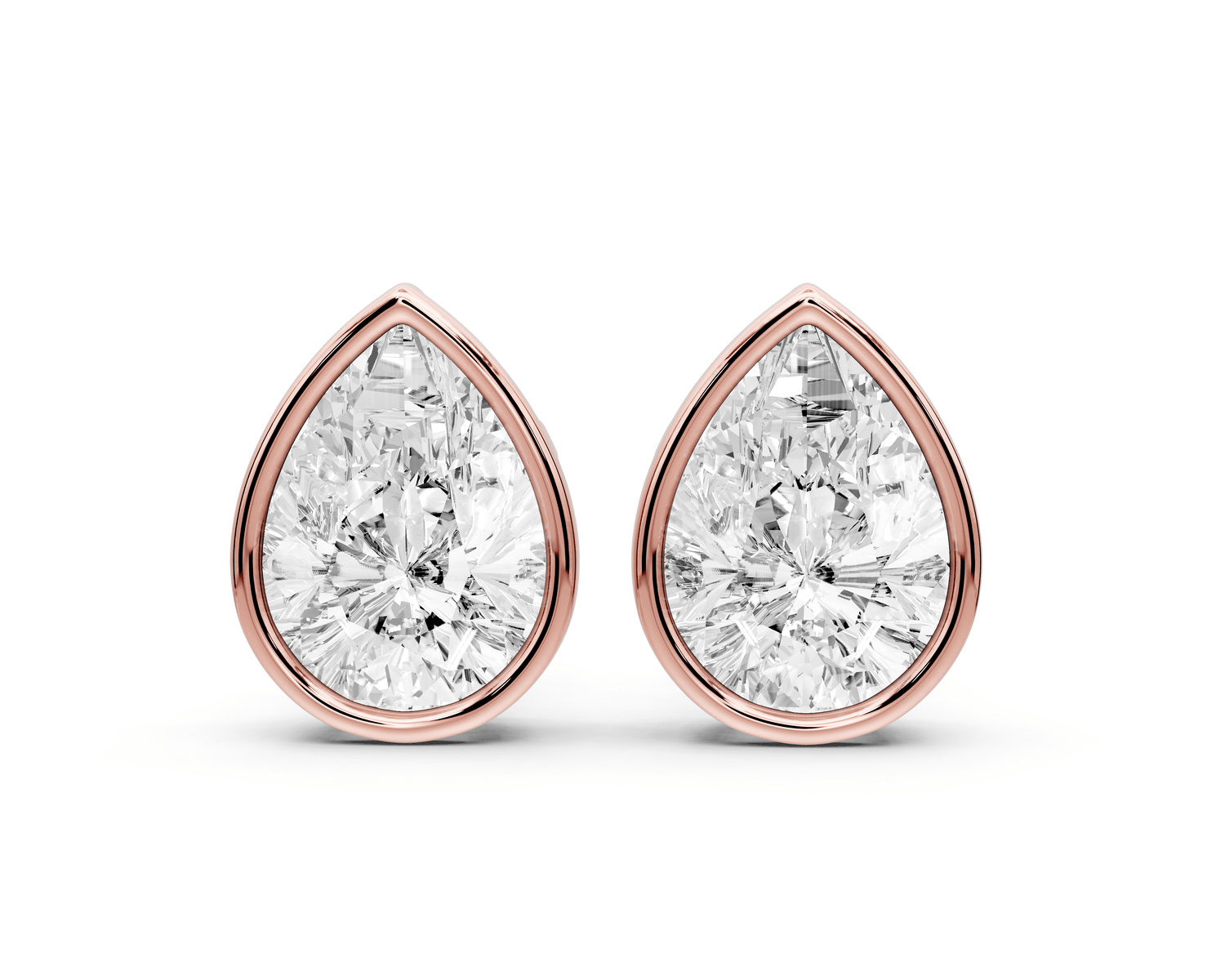 Noa - 5ct 14k rose gold Pear - Cut Diamond Stud Earrings - Mr. Alex Jewelry