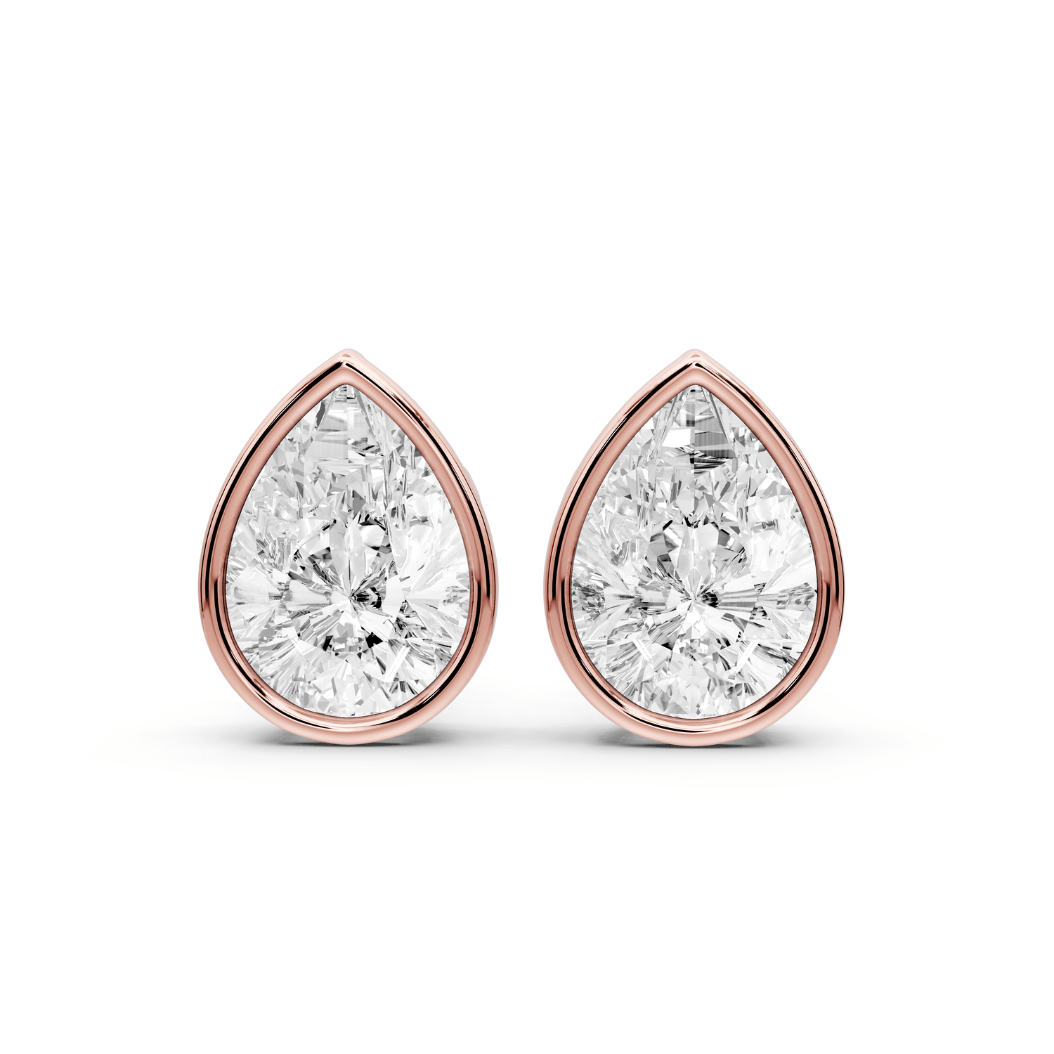 Noa - 5ct 14k rose gold Pear - Cut Diamond Stud Earrings - Mr. Alex Jewelry