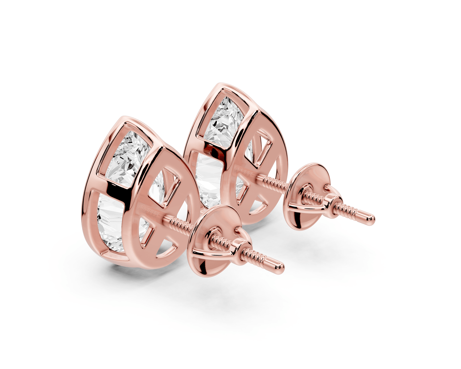 Noa - 5ct 14k rose gold Pear - Cut Diamond Stud Earrings - Mr. Alex Jewelry