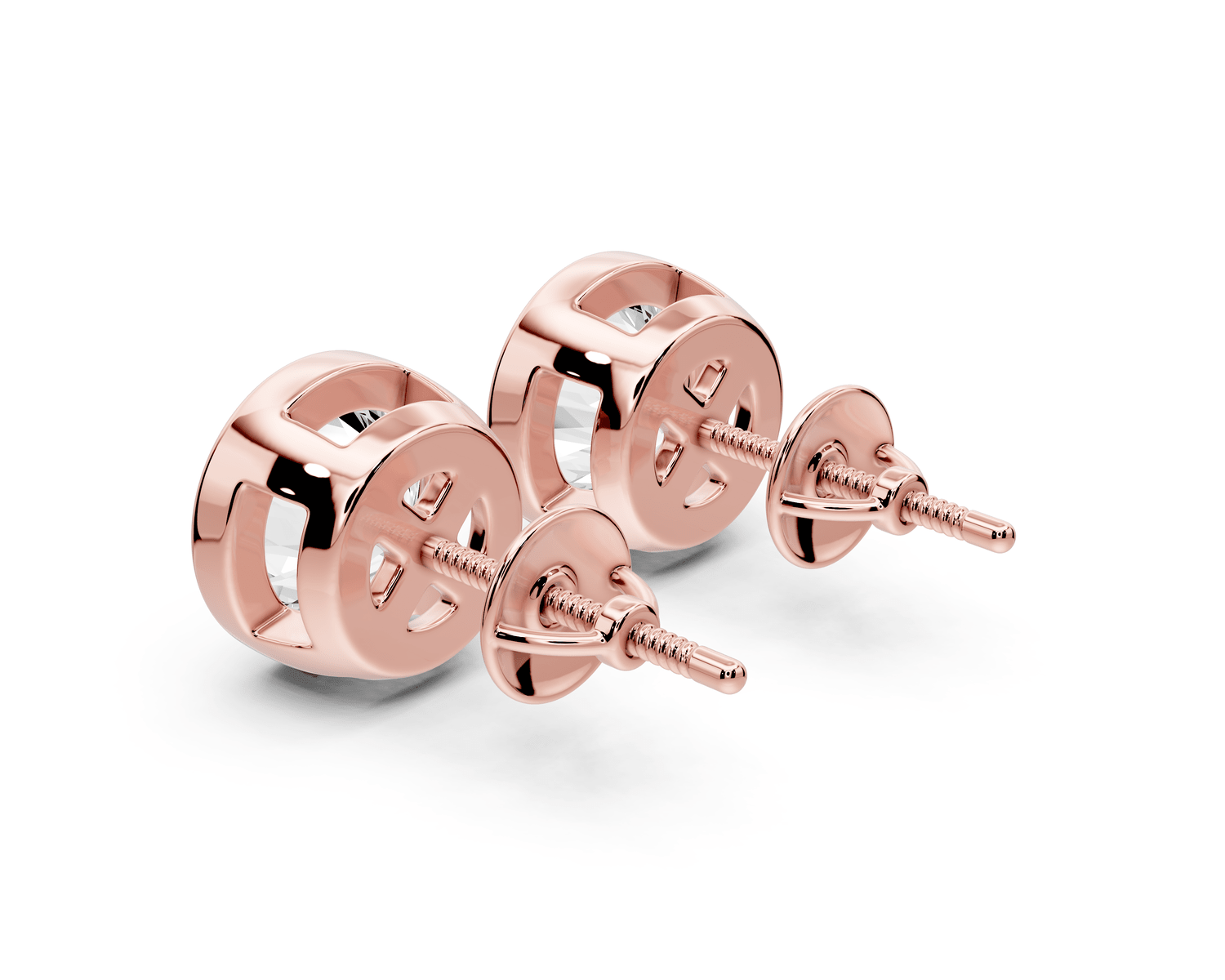 Noa - 5ct 14k rose gold Round - Cut Diamond Stud Earrings - Mr. Alex Jewelry