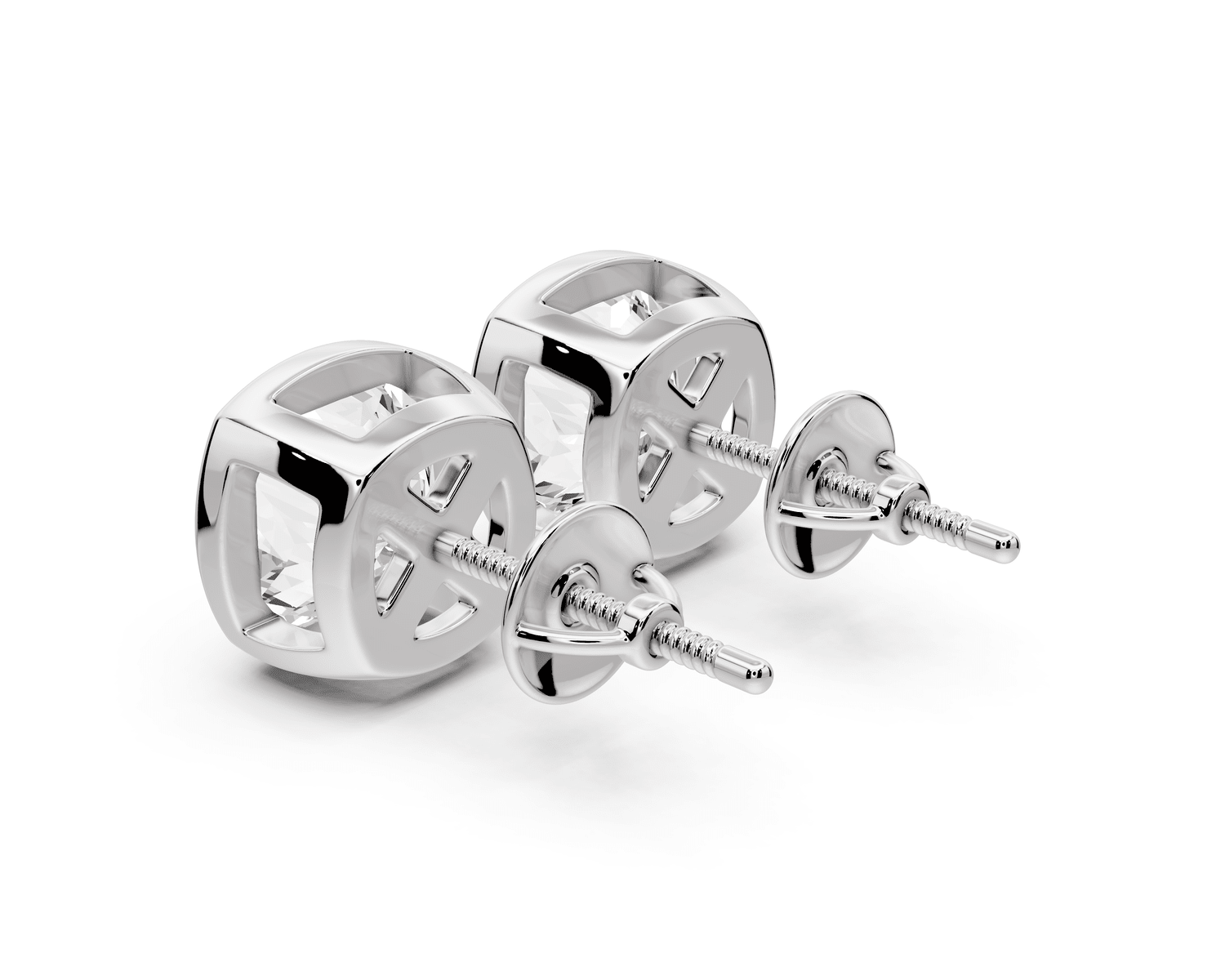 Noa - 5ct 14k white gold Cushion - Cut Diamond Stud Earrings - Mr. Alex Jewelry