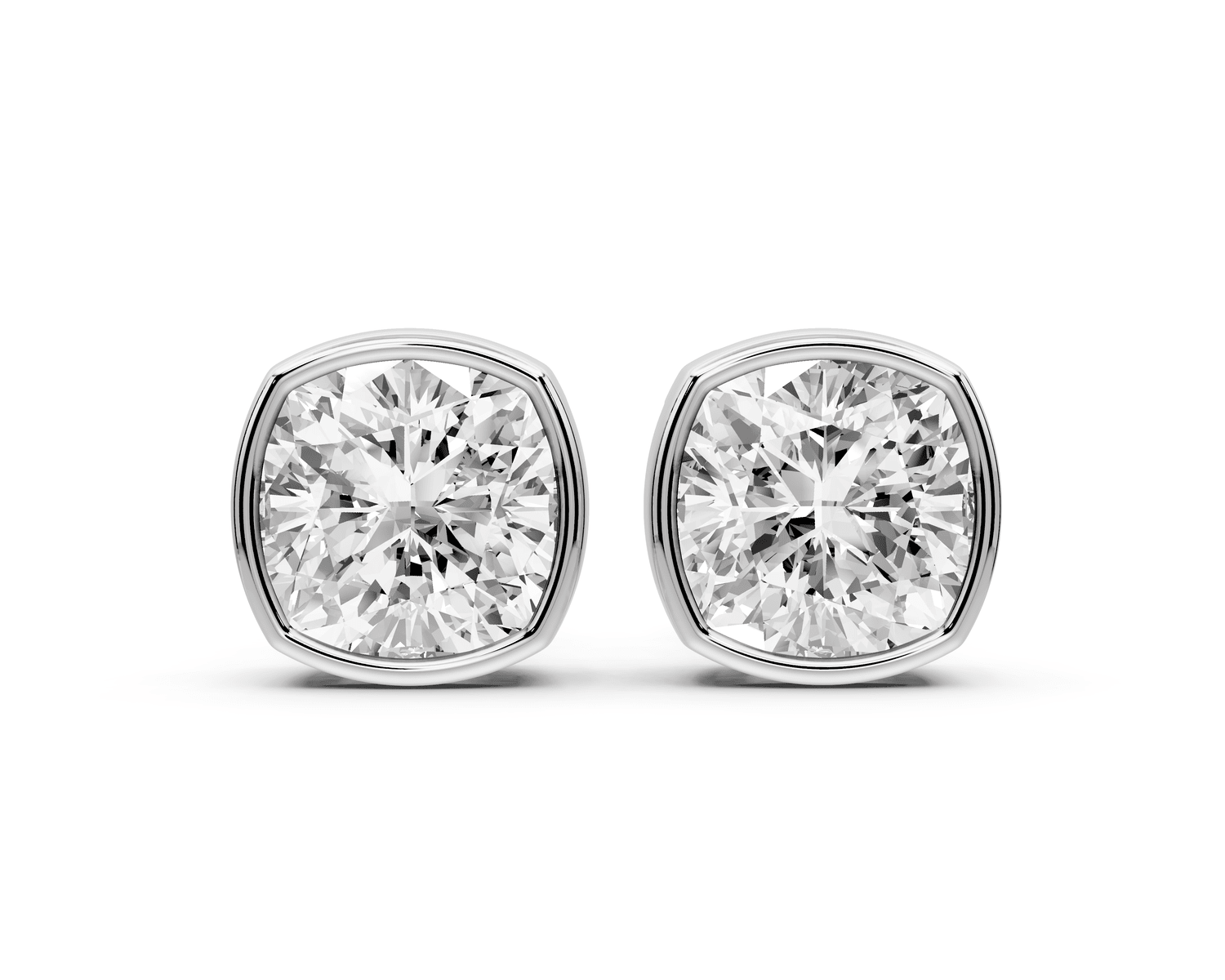Noa - 5ct 14k white gold Cushion - Cut Diamond Stud Earrings - Mr. Alex Jewelry