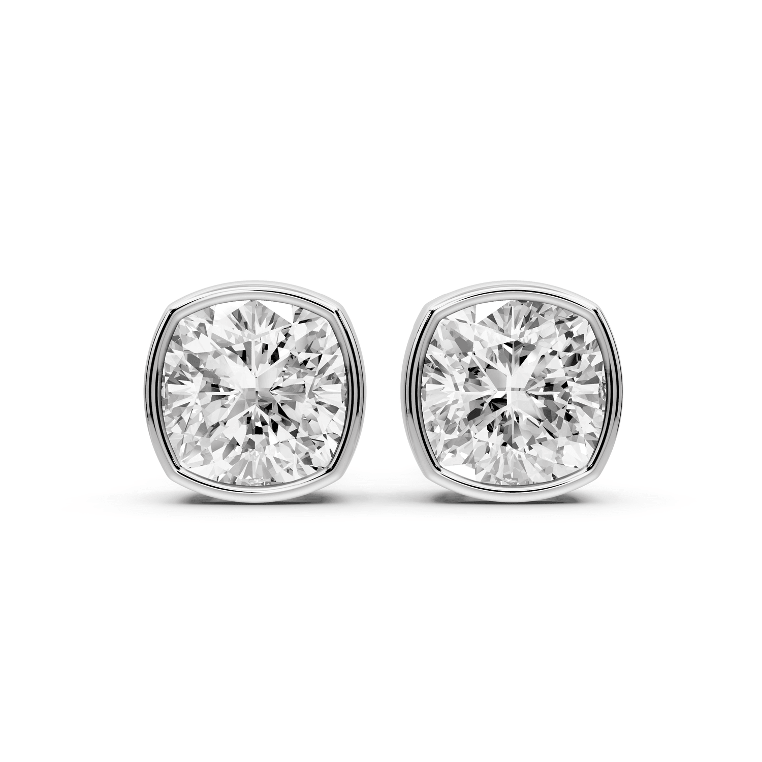 Noa - 5ct 14k white gold Cushion - Cut Diamond Stud Earrings - Mr. Alex Jewelry
