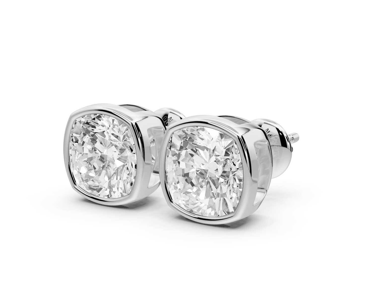 Noa - 5ct 14k white gold Cushion - Cut Diamond Stud Earrings - Mr. Alex Jewelry