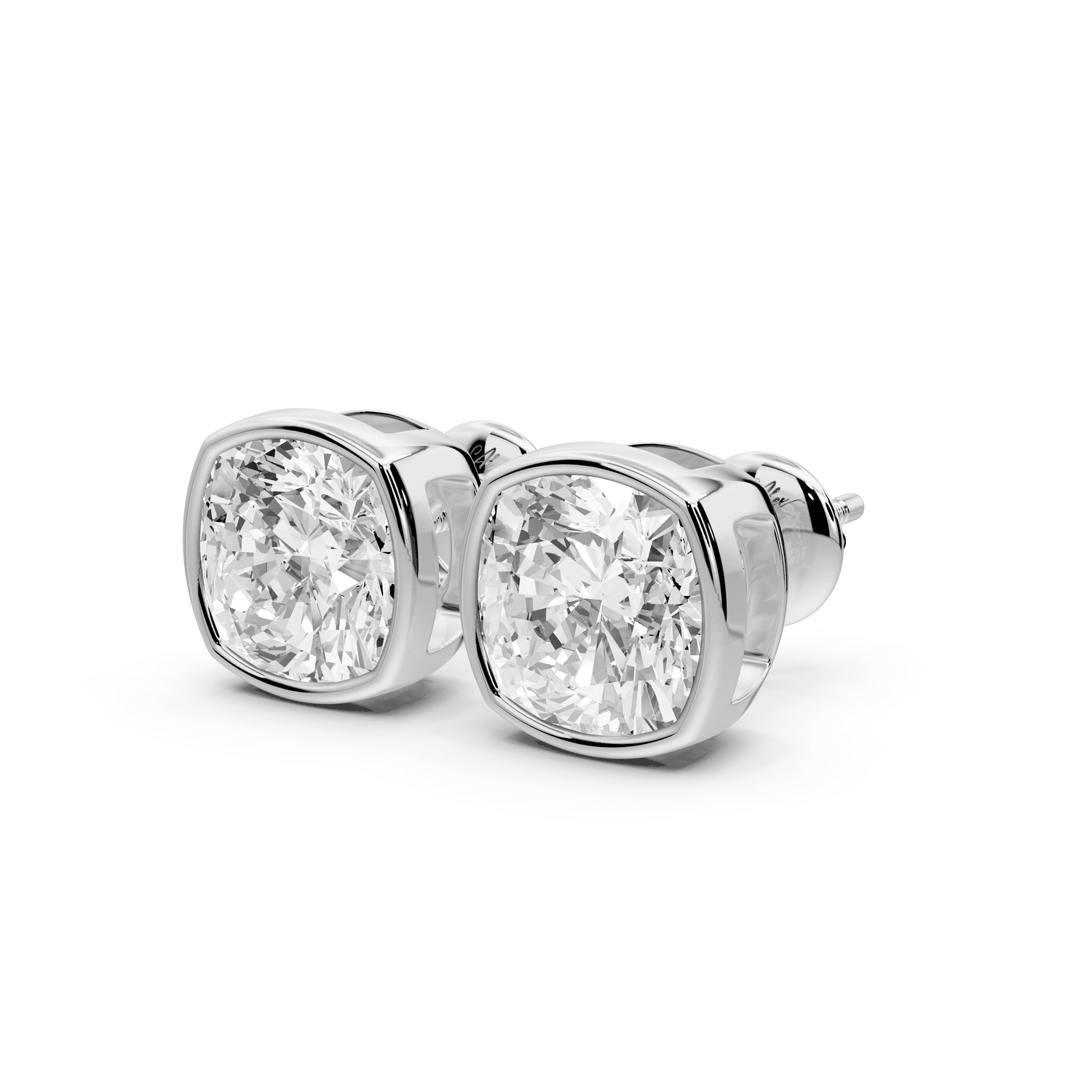 Noa - 5ct 14k white gold Cushion - Cut Diamond Stud Earrings - Mr. Alex Jewelry