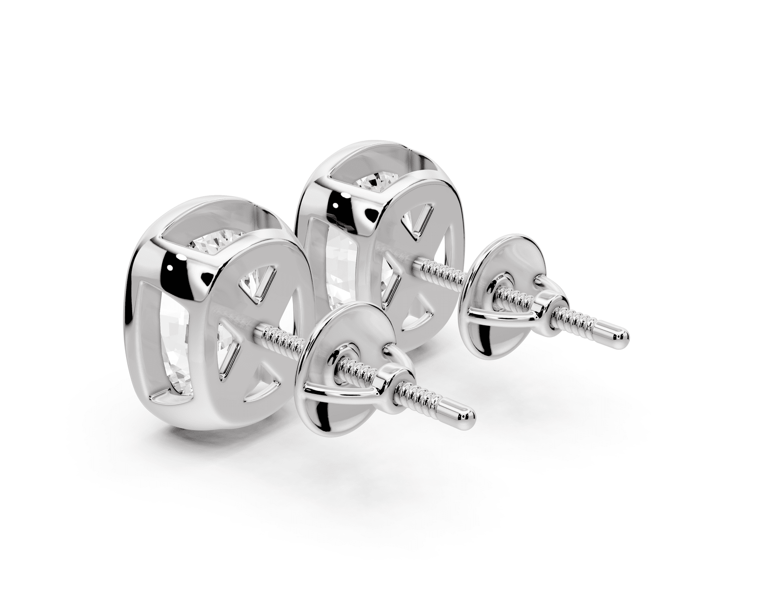 Noa - 5ct 14k white gold Elgcushion - Cut Diamond Stud Earrings - Mr. Alex Jewelry