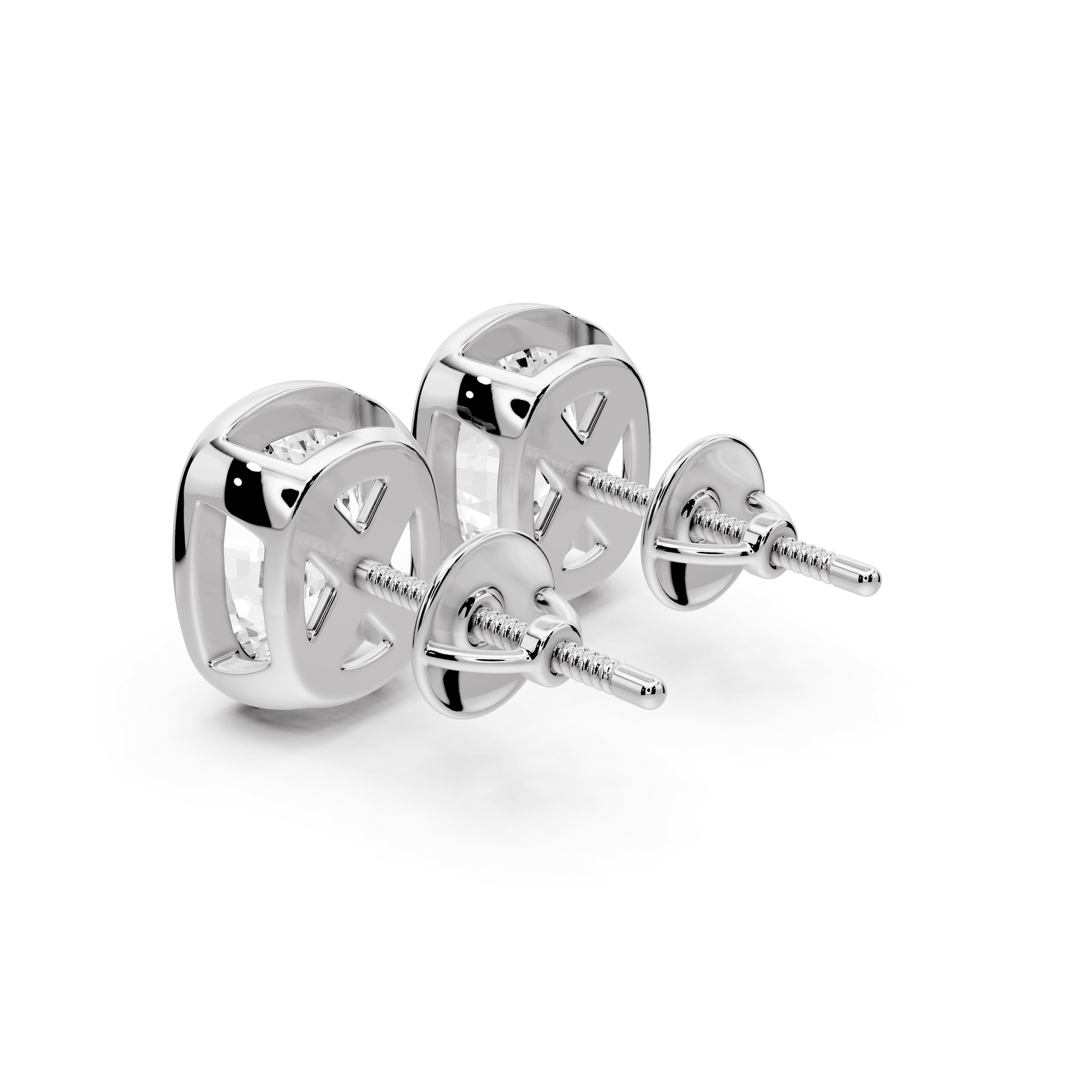 Noa - 5ct 14k white gold Elgcushion - Cut Diamond Stud Earrings - Mr. Alex Jewelry