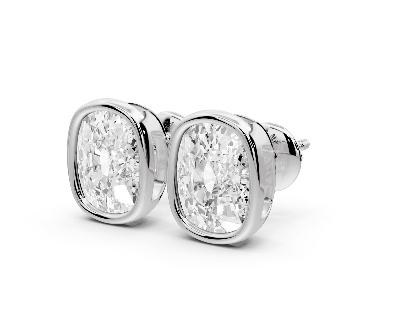 Noa - 5ct 14k white gold Elgcushion - Cut Diamond Stud Earrings - Mr. Alex Jewelry