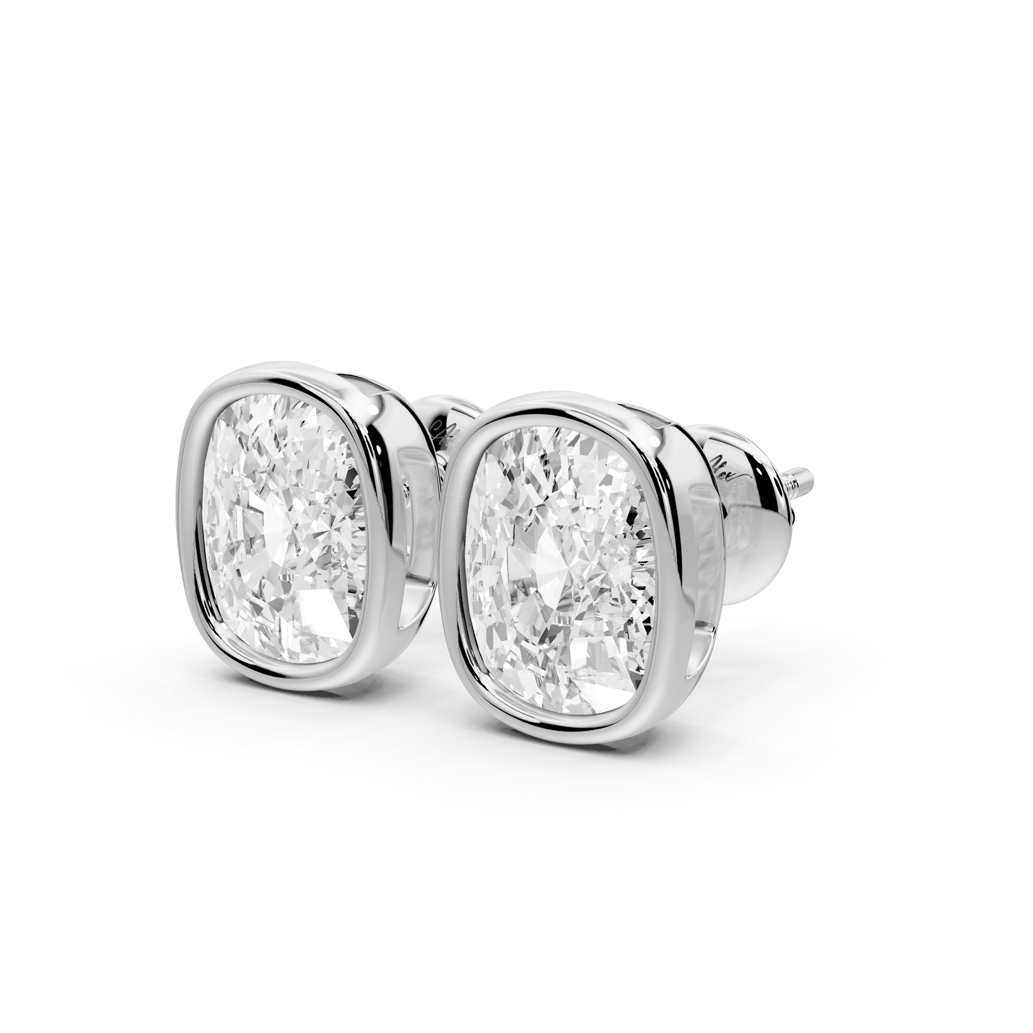 Noa - 5ct 14k white gold Elgcushion - Cut Diamond Stud Earrings - Mr. Alex Jewelry