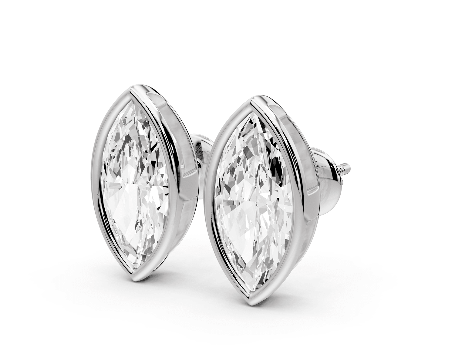 Noa - 5ct 14k white gold Marquise - Cut Diamond Stud Earrings - Mr. Alex Jewelry