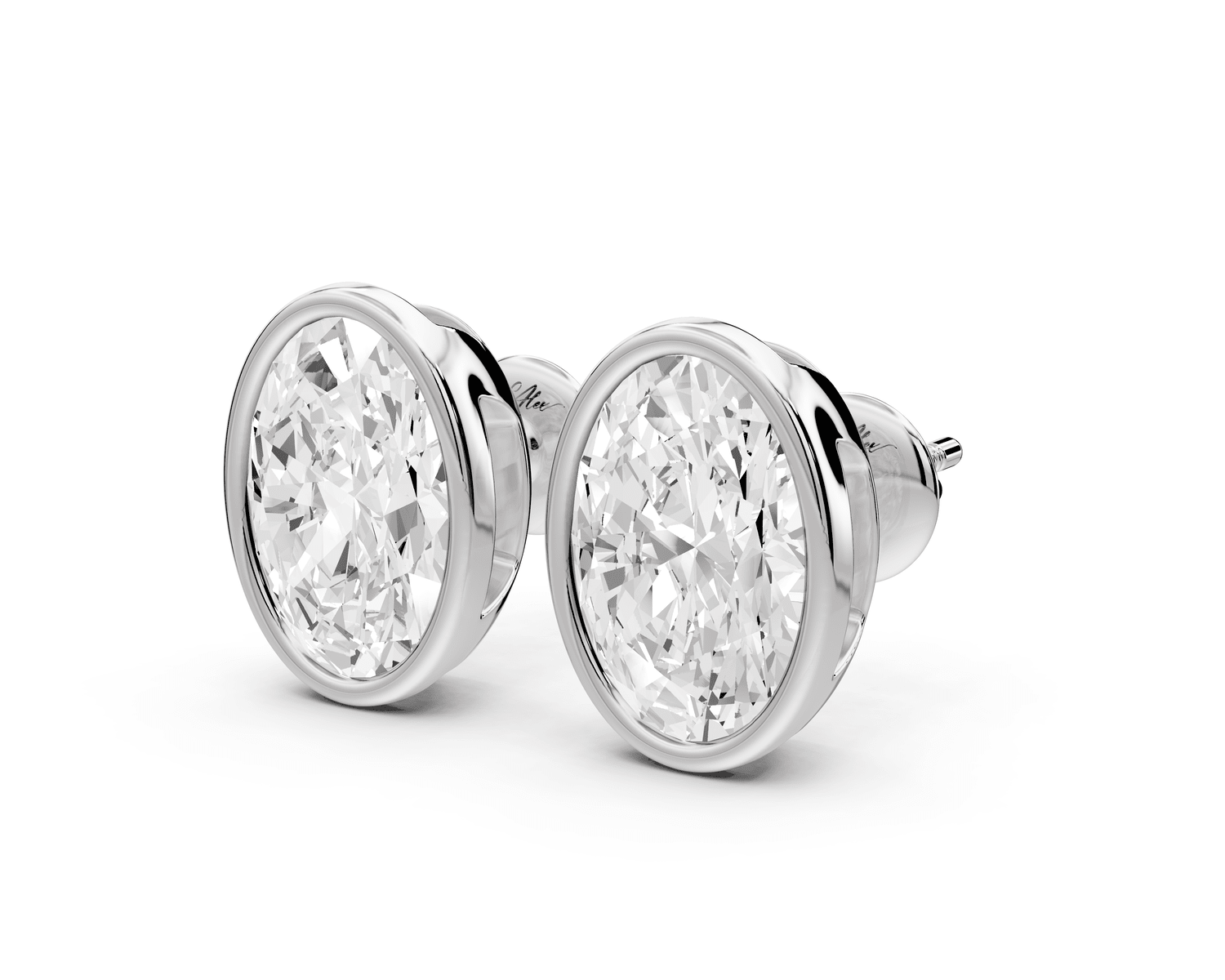 Noa - 5ct 14k white gold Oval - Cut Diamond Stud Earrings - Mr. Alex Jewelry
