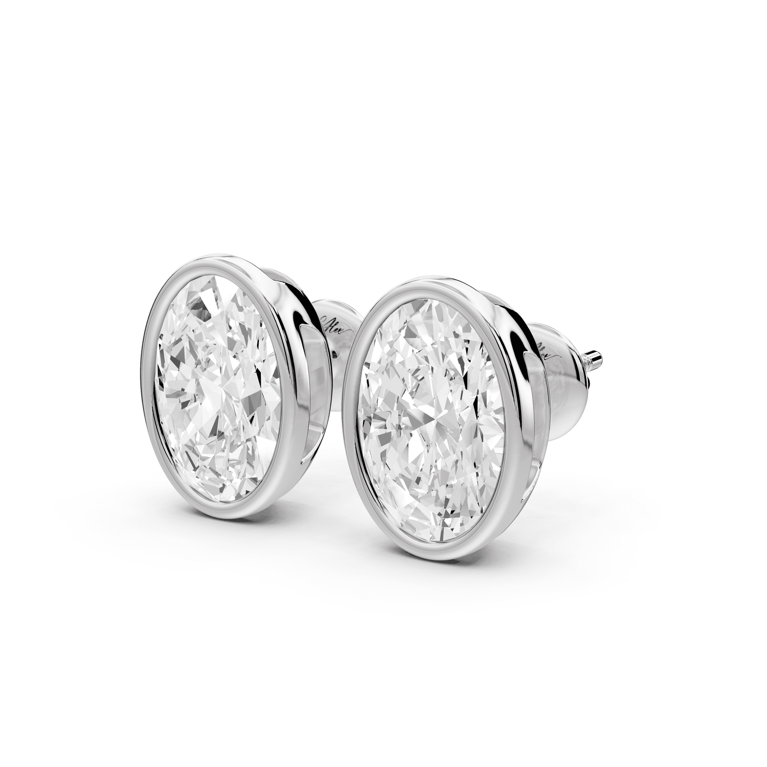 Noa - 5ct 14k white gold Oval - Cut Diamond Stud Earrings - Mr. Alex Jewelry