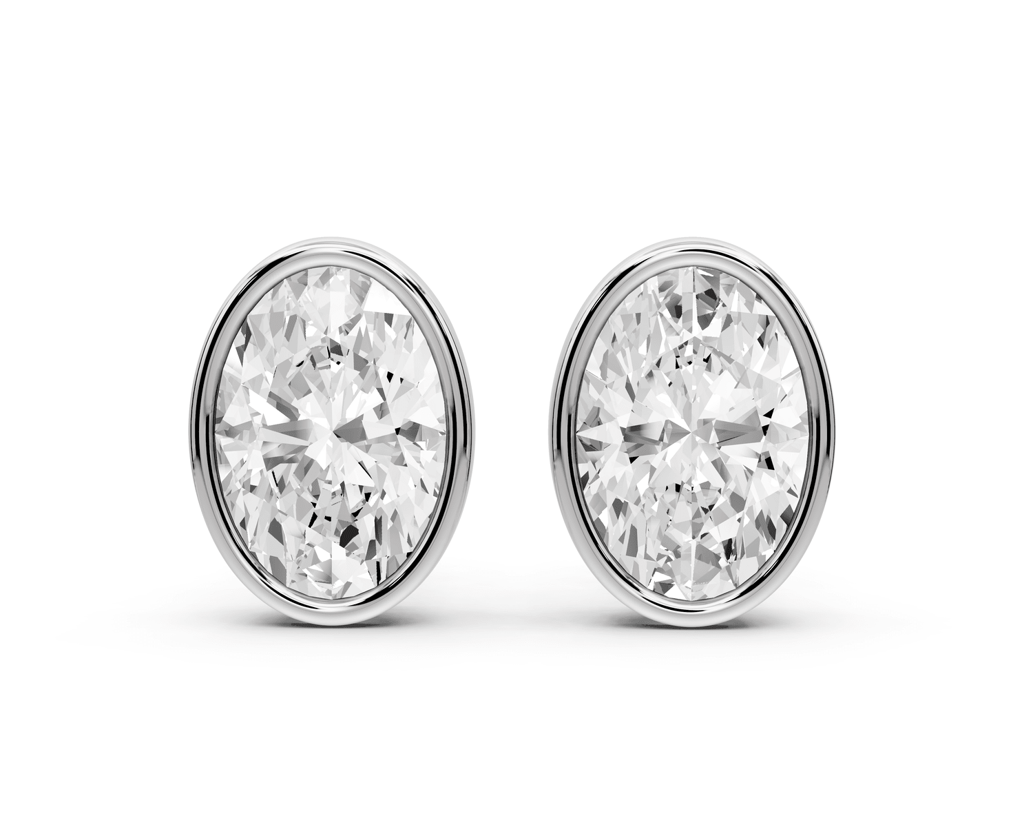 Noa - 5ct 14k white gold Oval - Cut Diamond Stud Earrings - Mr. Alex Jewelry