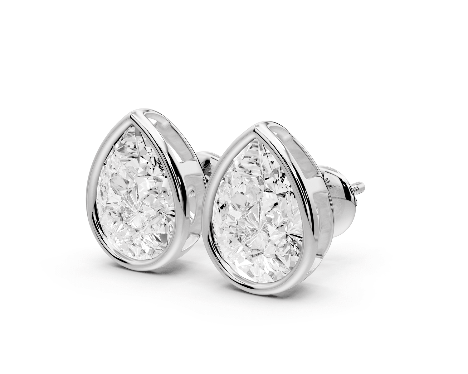 Noa - 5ct 14k white gold Pear - Cut Diamond Stud Earrings - Mr. Alex Jewelry