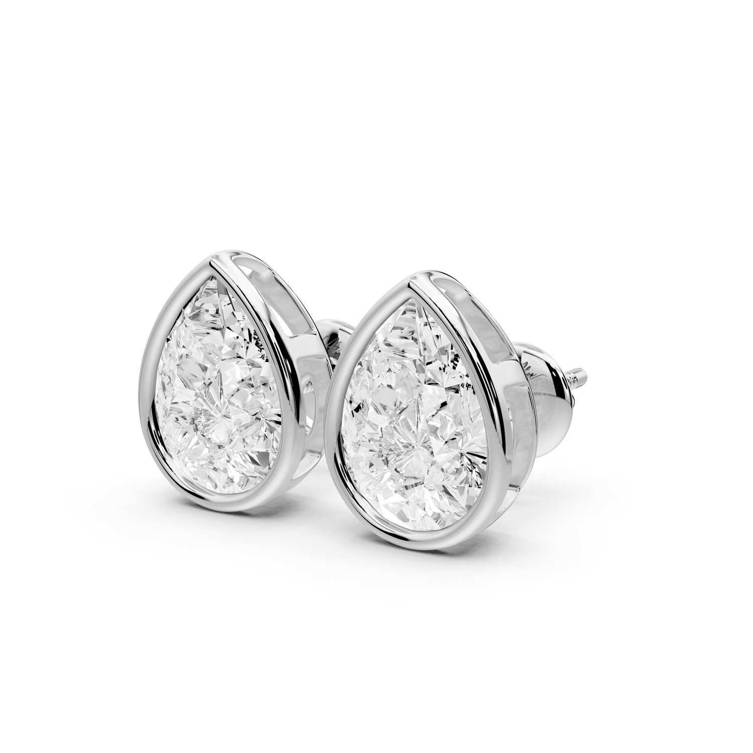 Noa - 5ct 14k white gold Pear - Cut Diamond Stud Earrings - Mr. Alex Jewelry