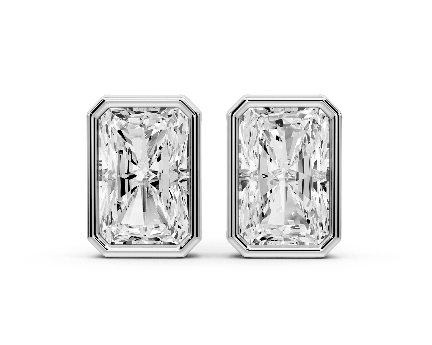 Noa - 5ct 14k white gold Radiant - Cut Diamond Stud Earrings - Mr. Alex Jewelry