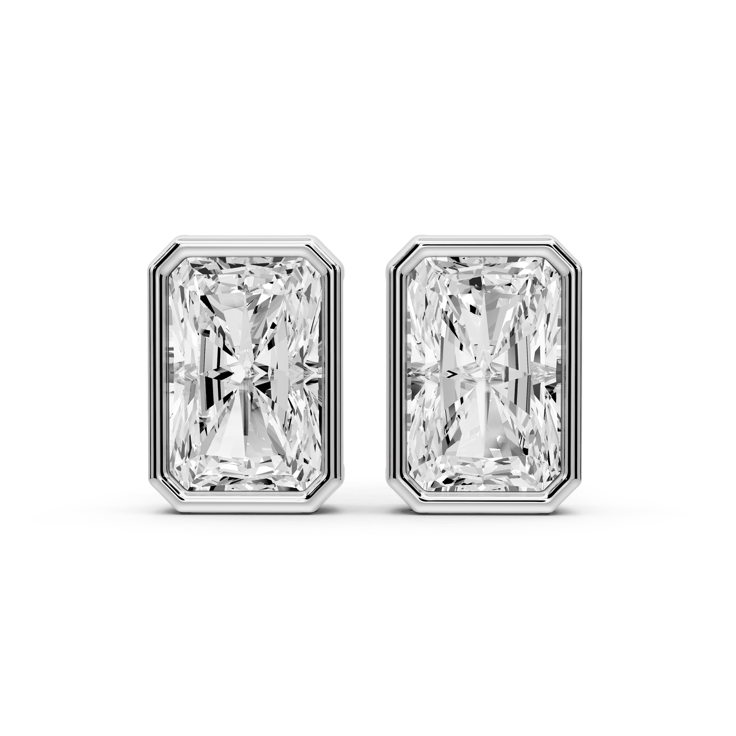 Noa - 5ct 14k white gold Radiant - Cut Diamond Stud Earrings - Mr. Alex Jewelry