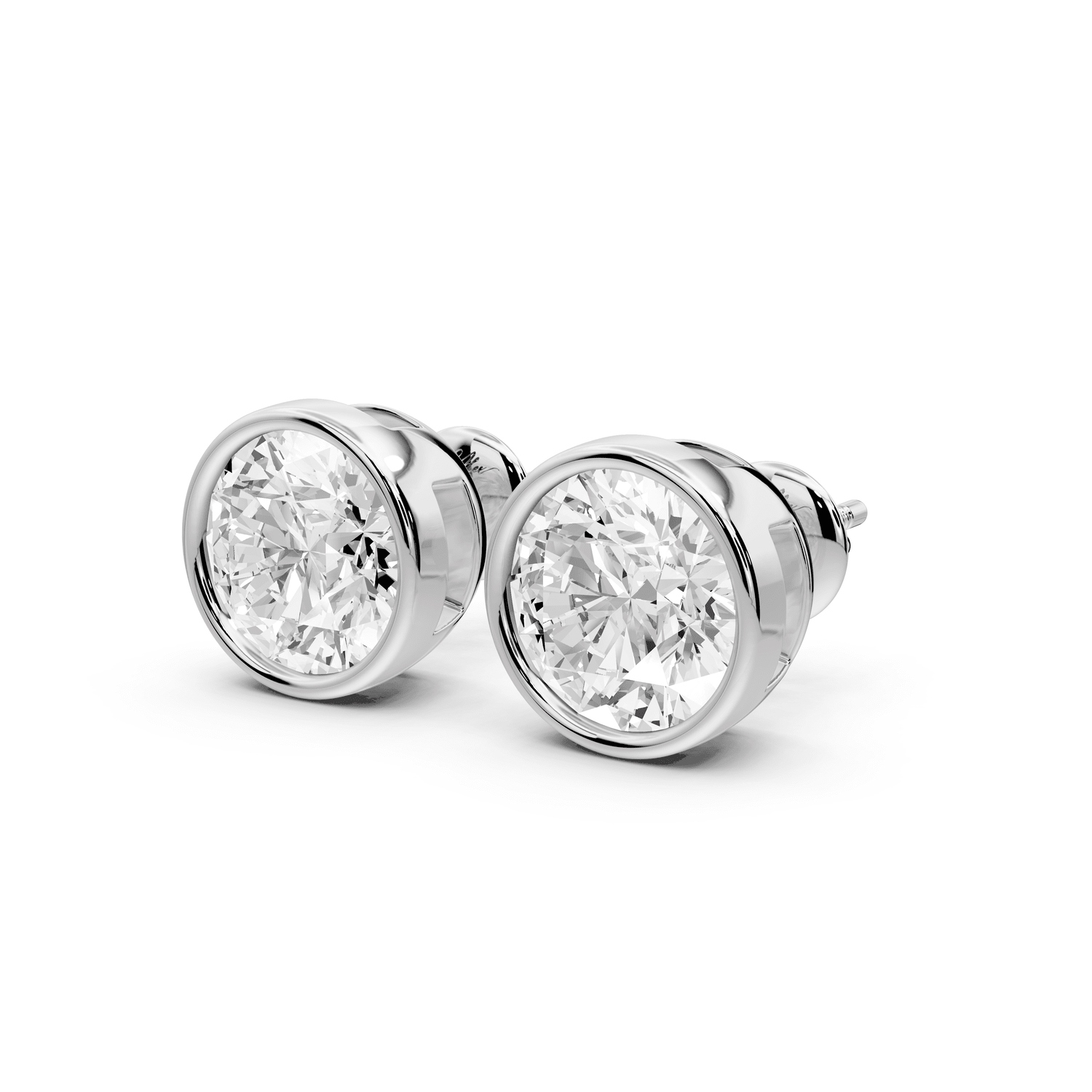 Noa - 5ct 14k white gold Round - Cut Diamond Stud Earrings - Mr. Alex Jewelry