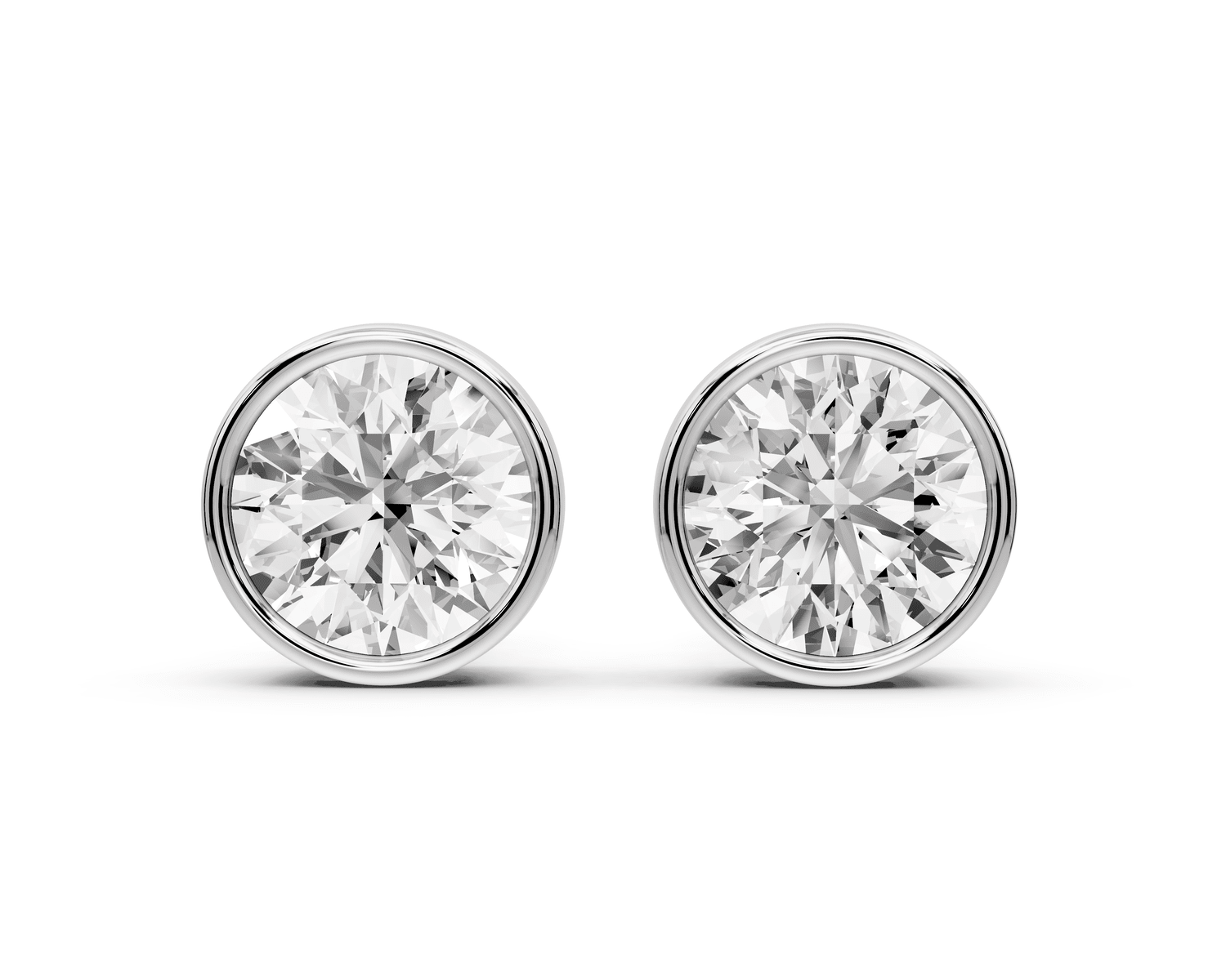 Noa - 5ct 14k white gold Round - Cut Diamond Stud Earrings - Mr. Alex Jewelry