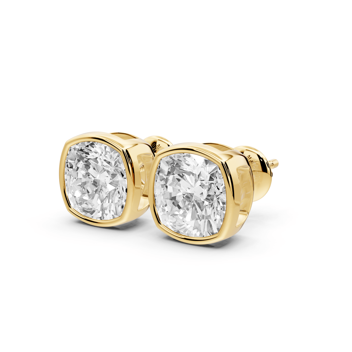 Noa - 5ct 14k yellow gold Cushion - Cut Diamond Stud Earrings - Mr. Alex Jewelry