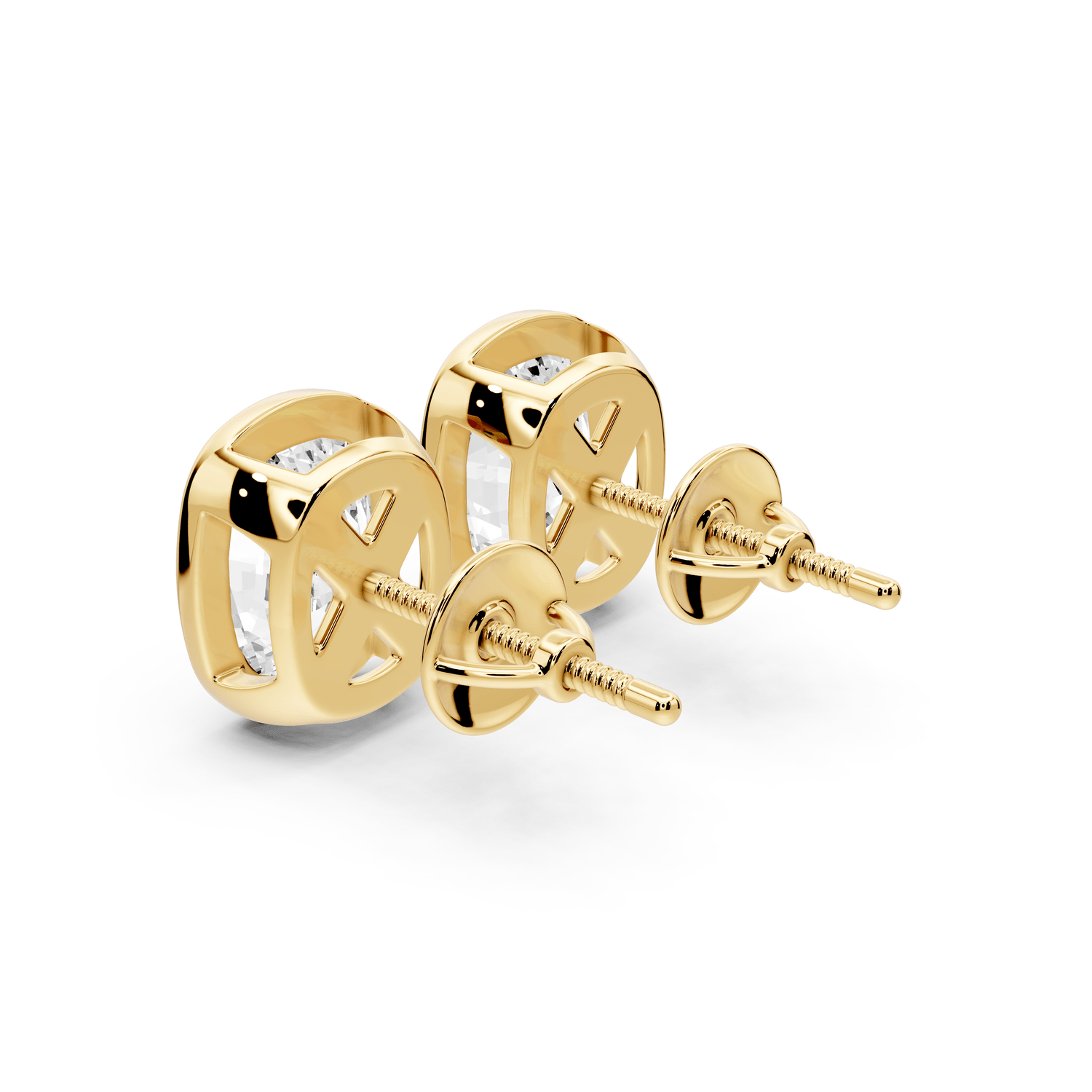 Noa - 5ct 14k yellow gold Elgcushion - Cut Diamond Stud Earrings - Mr. Alex Jewelry
