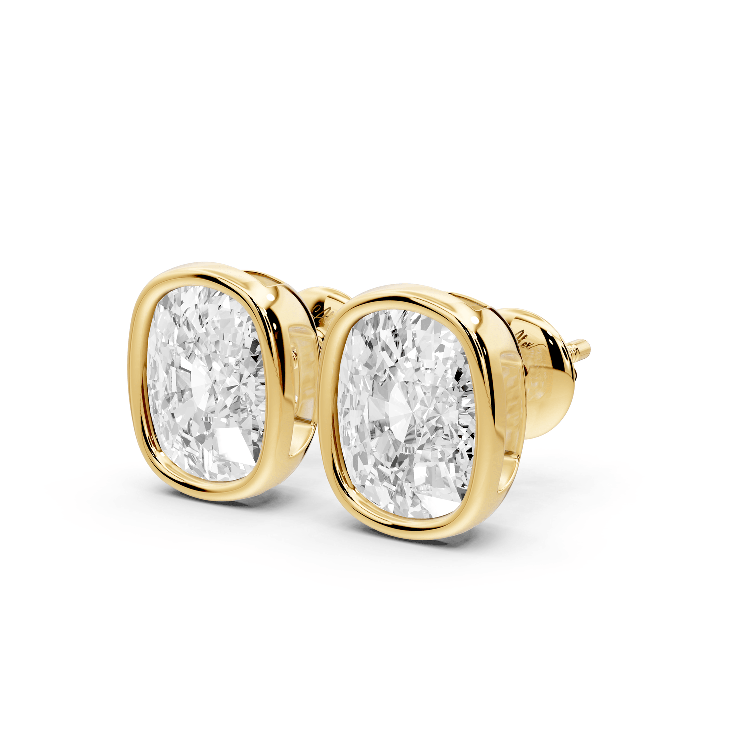 Noa - 5ct 14k yellow gold Elgcushion - Cut Diamond Stud Earrings - Mr. Alex Jewelry