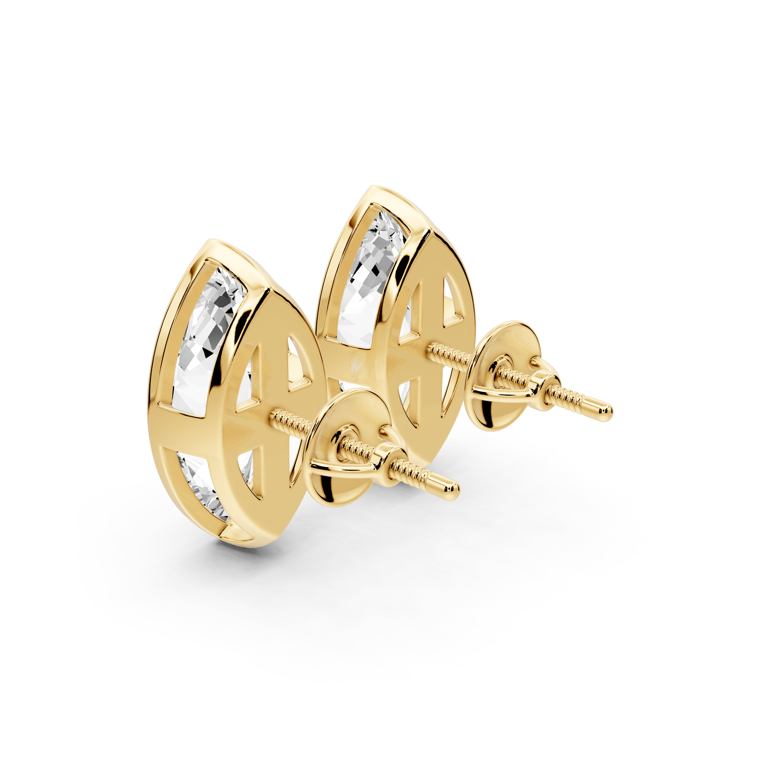 Noa - 5ct 14k yellow gold Marquise - Cut Diamond Stud Earrings - Mr. Alex Jewelry