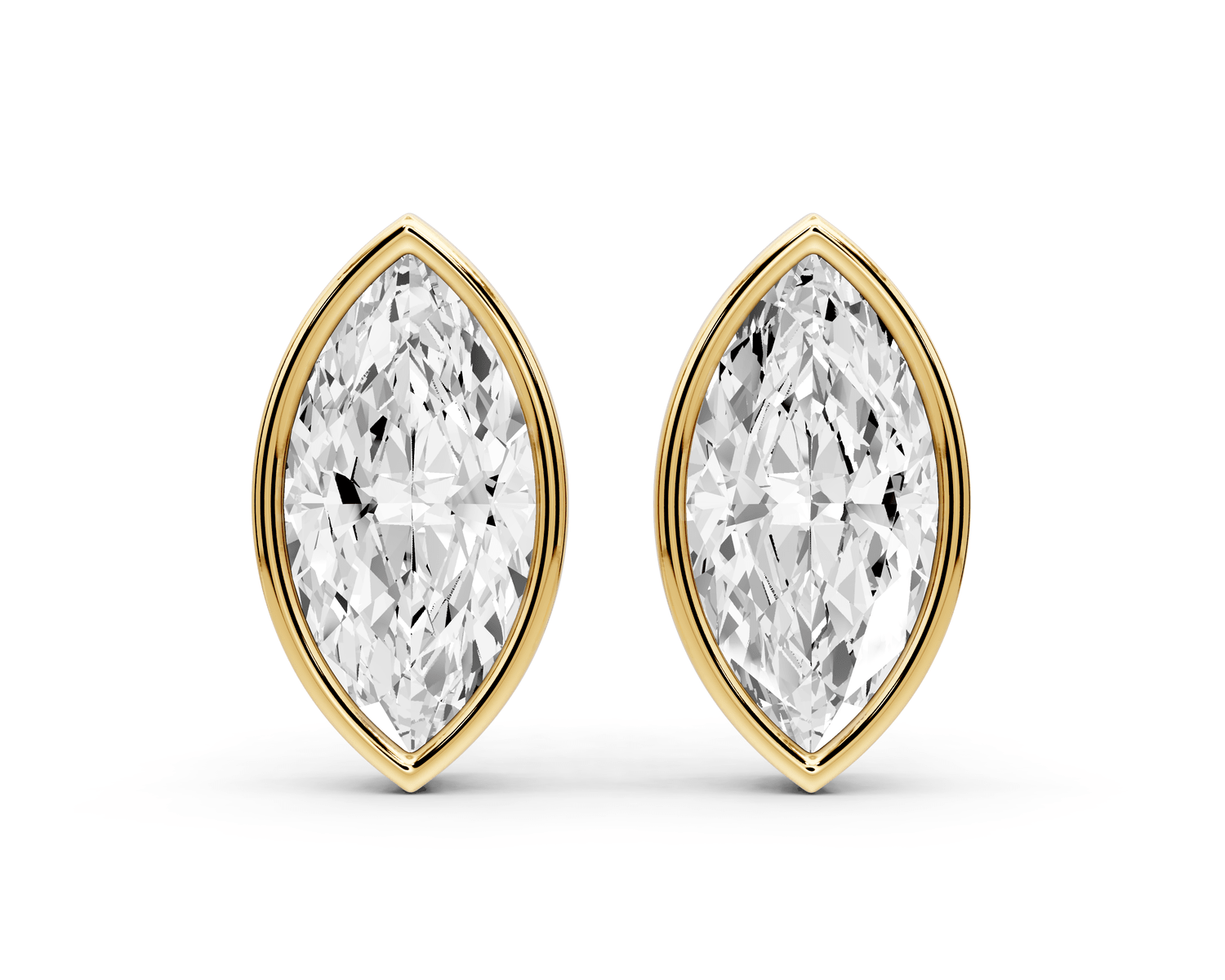Noa - 5ct 14k yellow gold Marquise - Cut Diamond Stud Earrings - Mr. Alex Jewelry