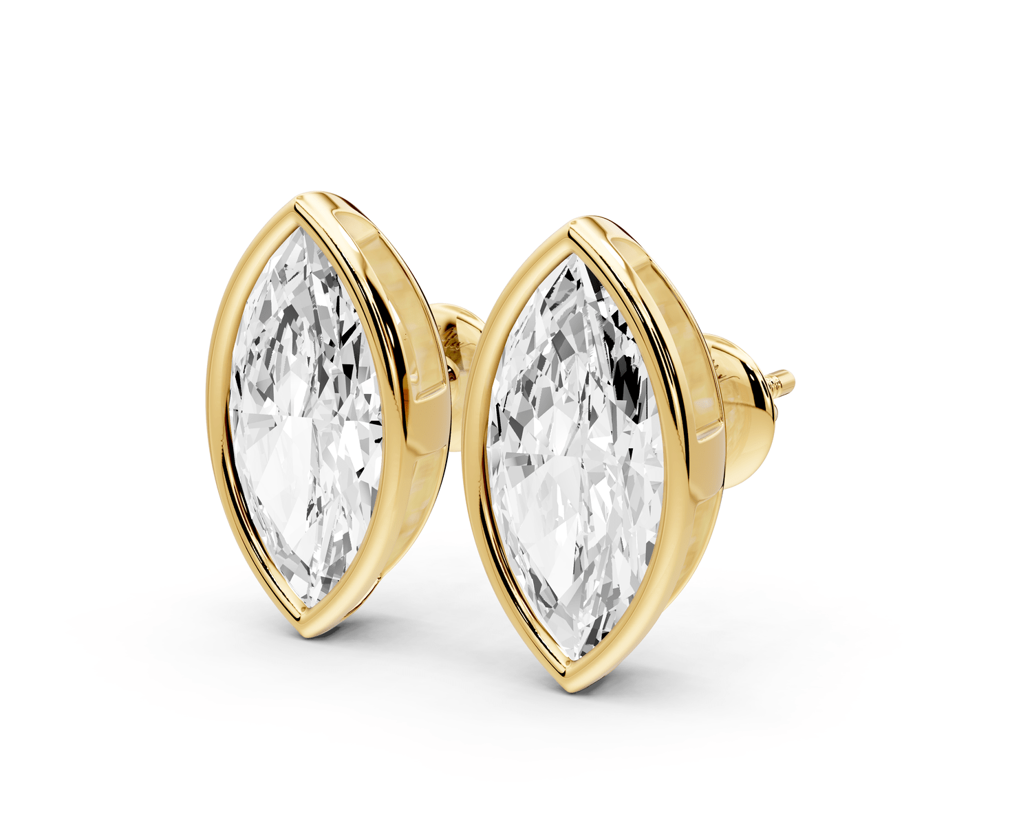 Noa - 5ct 14k yellow gold Marquise - Cut Diamond Stud Earrings - Mr. Alex Jewelry