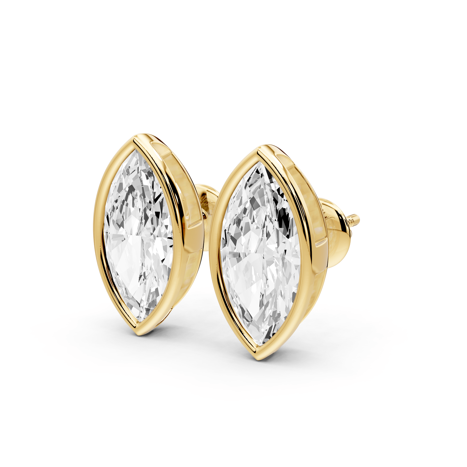 Noa - 5ct 14k yellow gold Marquise - Cut Diamond Stud Earrings - Mr. Alex Jewelry