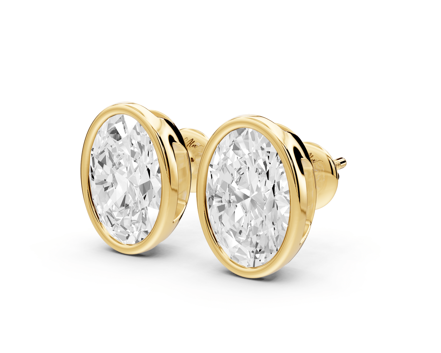 Noa - 5ct 14k yellow gold Oval - Cut Diamond Stud Earrings - Mr. Alex Jewelry
