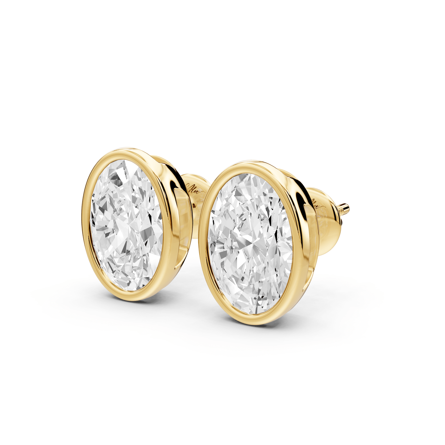 Noa - 5ct 14k yellow gold Oval - Cut Diamond Stud Earrings - Mr. Alex Jewelry